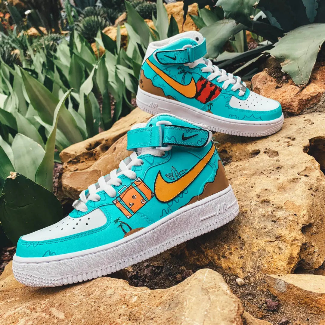 [Custom 520 Men's Tiffany Green South Coast]  Air Force 1 Skateboarding Shoes Men