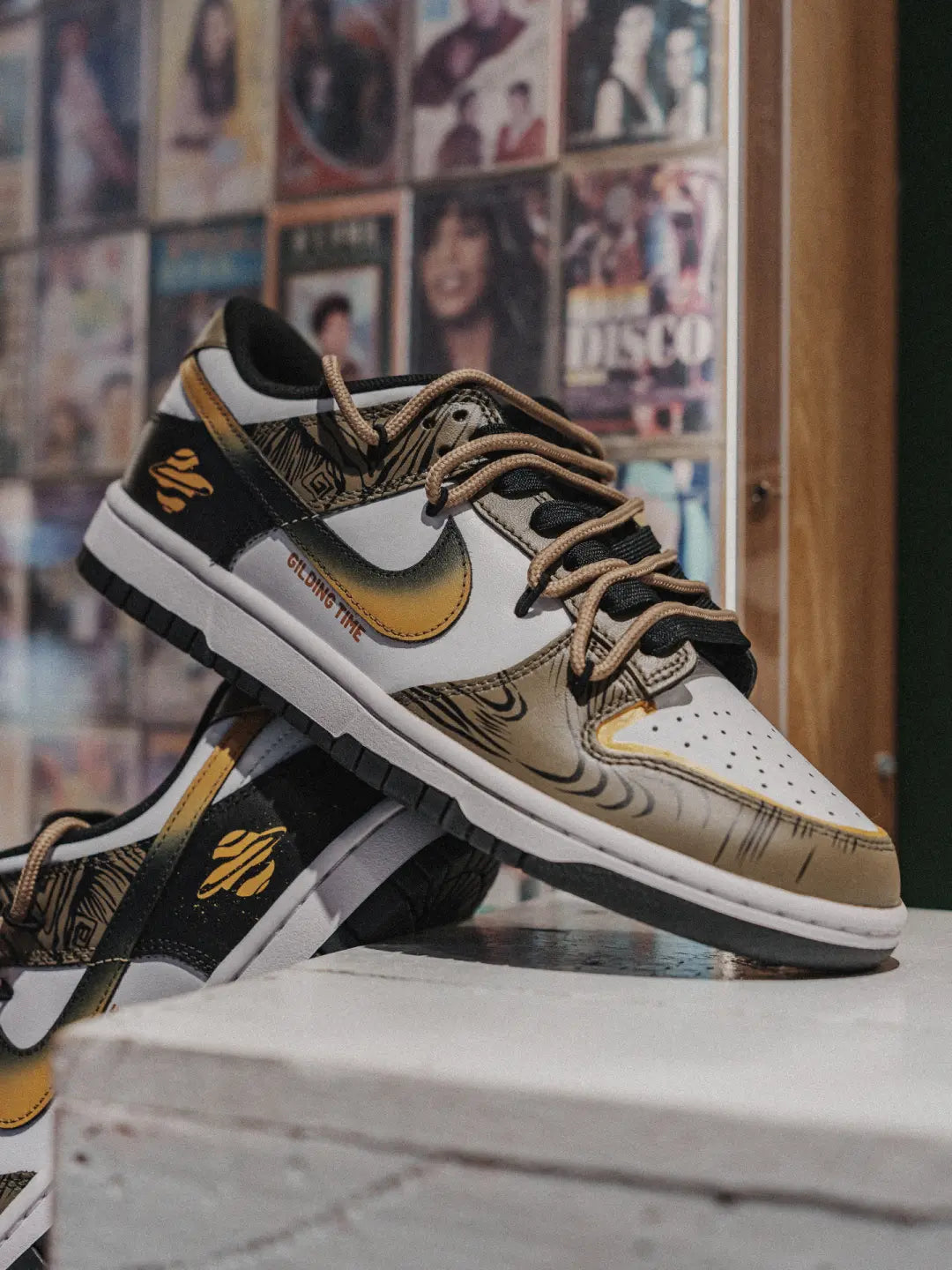 [Custom Golden Years] Dunk Skateboarding Shoes Unisex Low-top Brown/Black