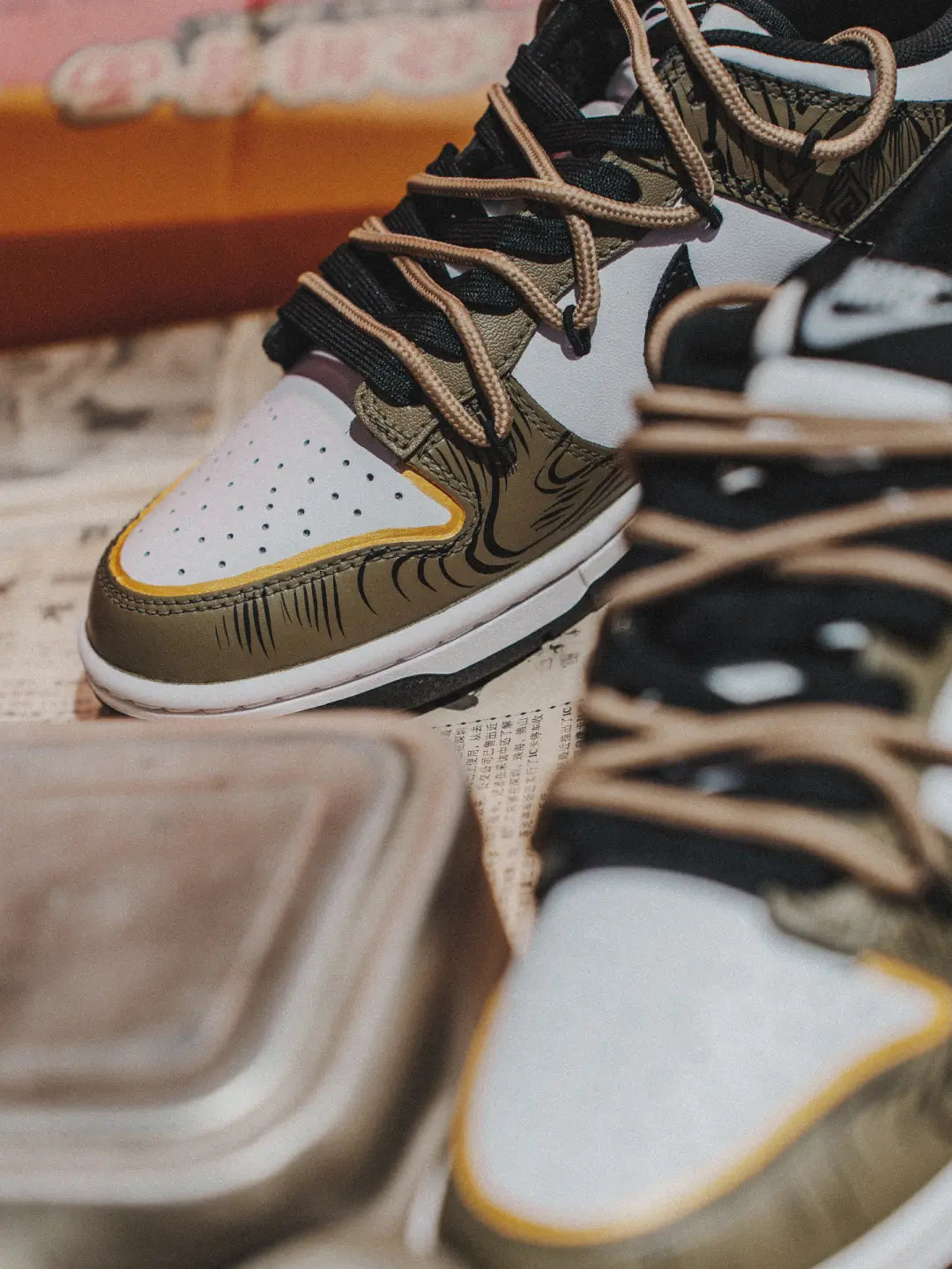 [Custom Golden Years] Dunk Skateboarding Shoes Unisex Low-top Brown/Black