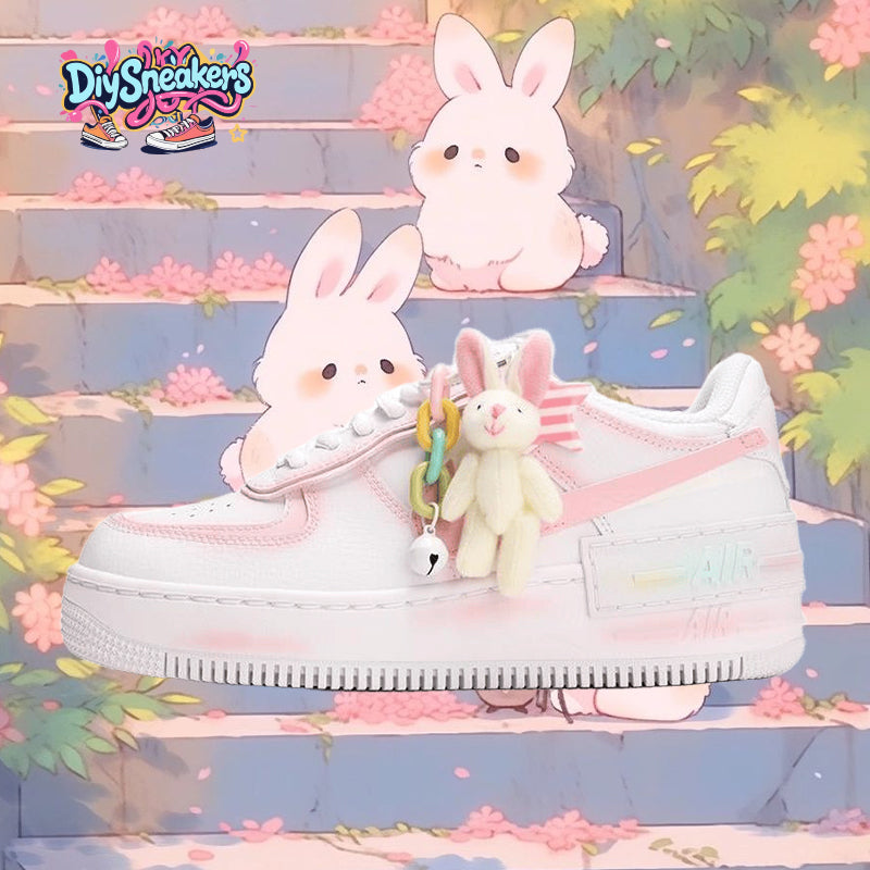 [Custom Bunny Kingdom]  Air Force 1 Skateboarding Shoes Women's