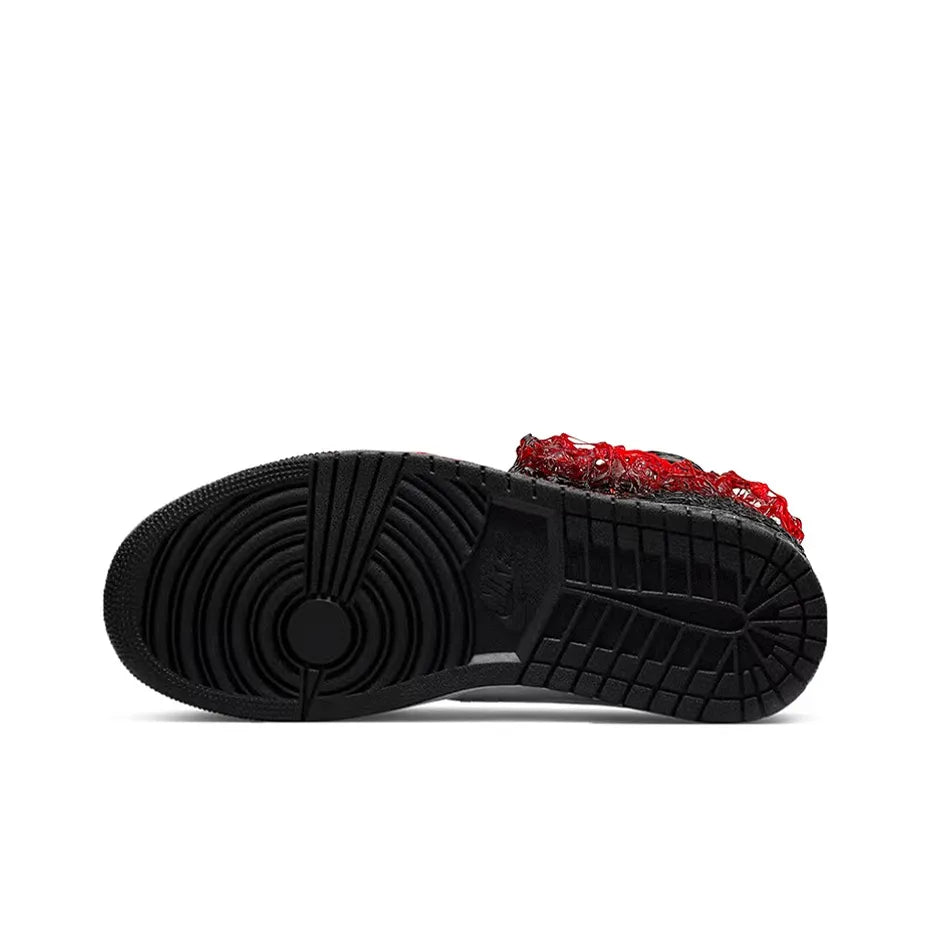 [Custom Joker - It] Air Jordan 1 Mid Top Unisex Skateboarding Shoes Black/Red