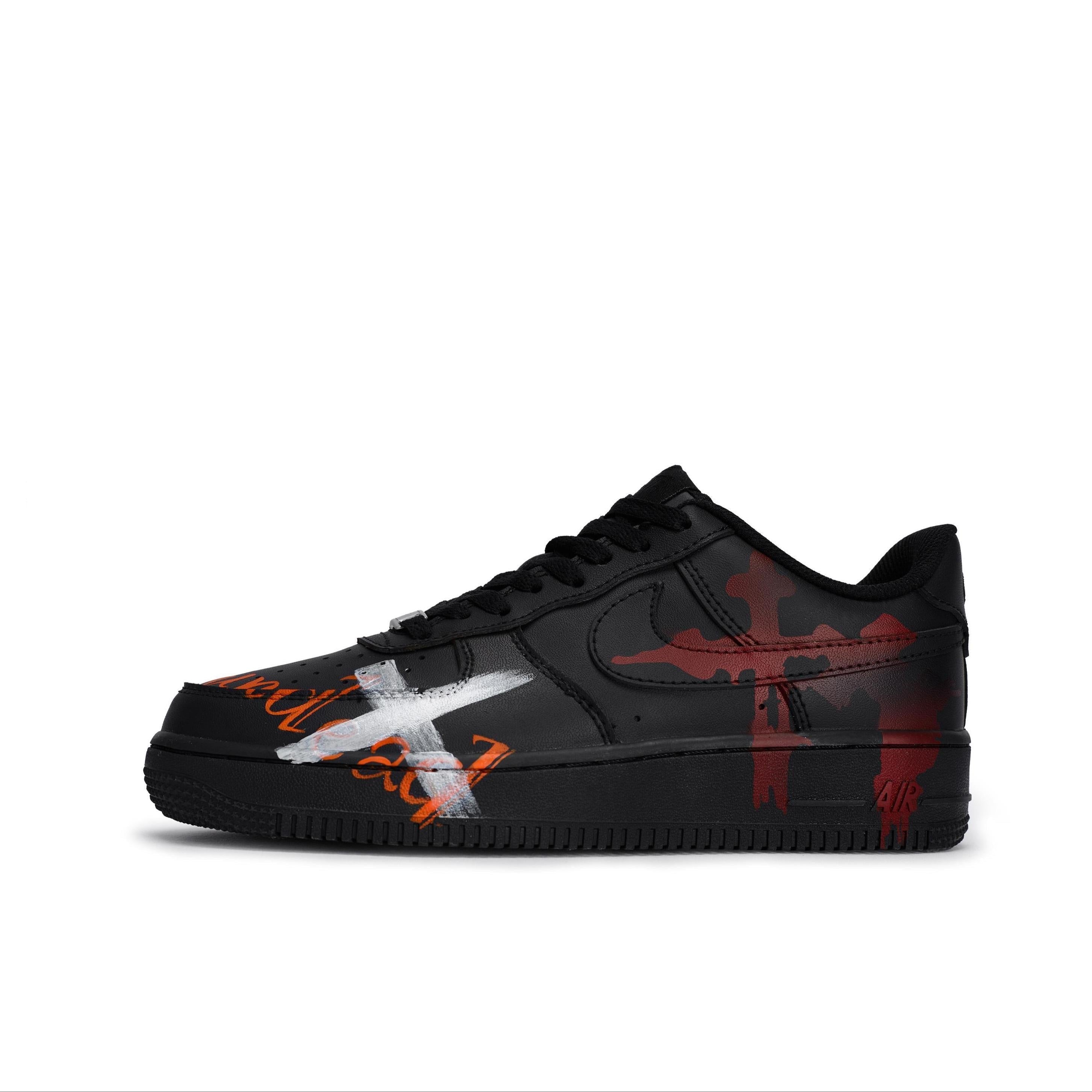 [Customized Shadow of Soul's Extinction] Air Force 1 Low-top Shoes Unisex Black/Graffiti