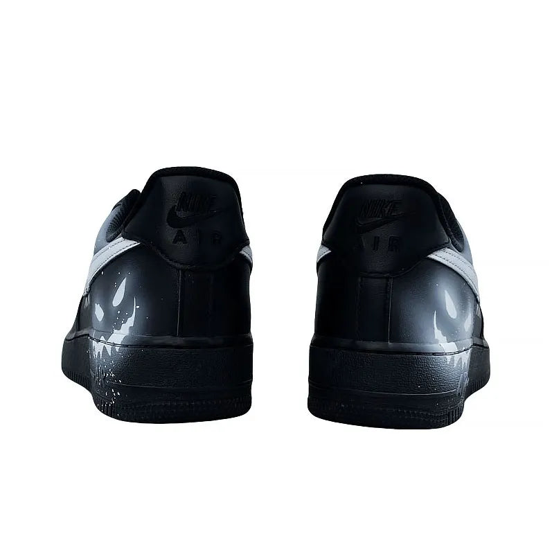[Customized Devilish Smile] Air Force 1 Low-top Shoes Hand-drawn Unisex Black/White