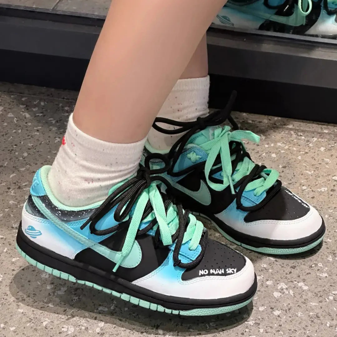 [Custom No Man Sky] Dunk Low Skateboard Shoes Unisex Purple/Faded Color Style