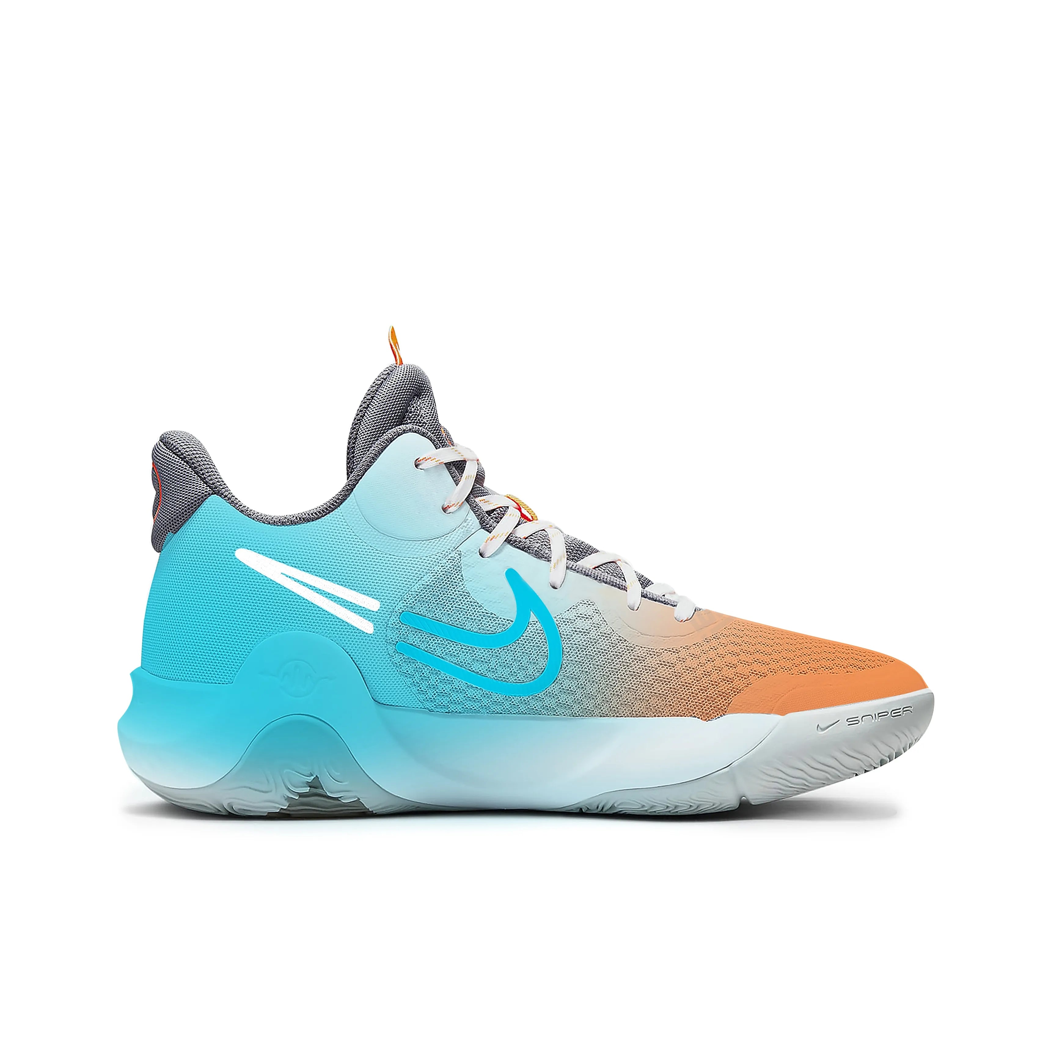 [Custom Azure-Orange Obscure Flame] KD Trey 5 IX Basketball Shoes Unisex Mid-Top Blue/Orange