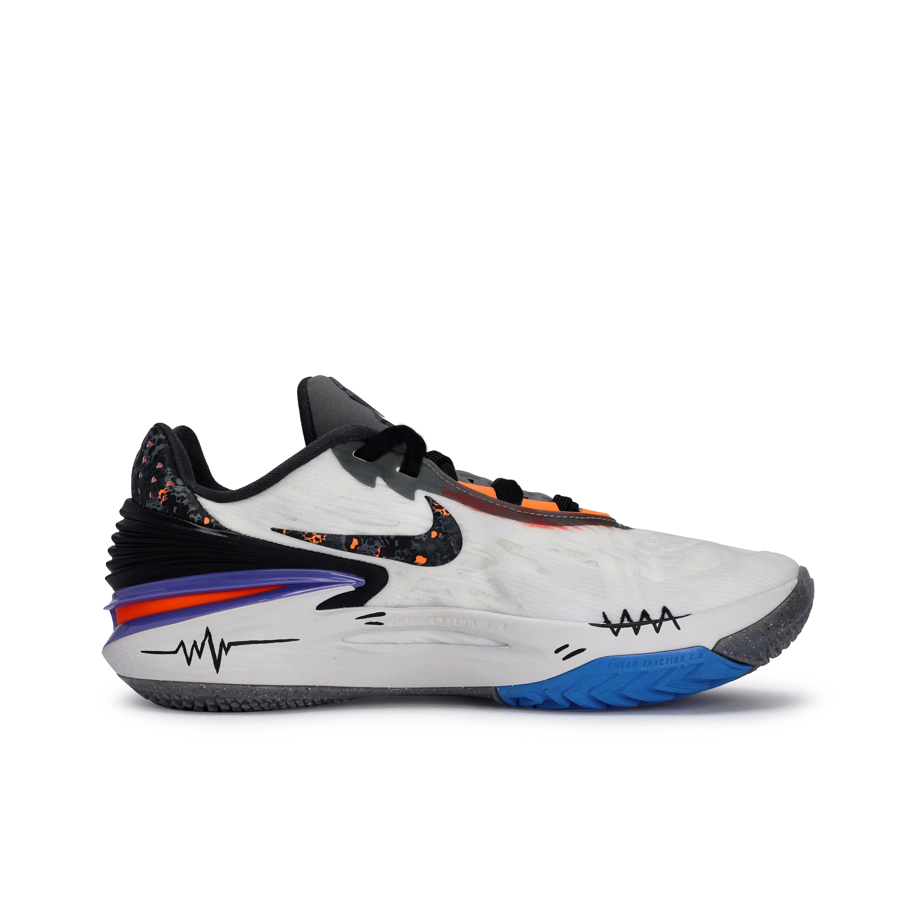 [Custom Godzilla Graffiti] Air Zoom G.T. Cut 2 Basketball Shoes Unisex Low-Top White/Black/Purple/Orange