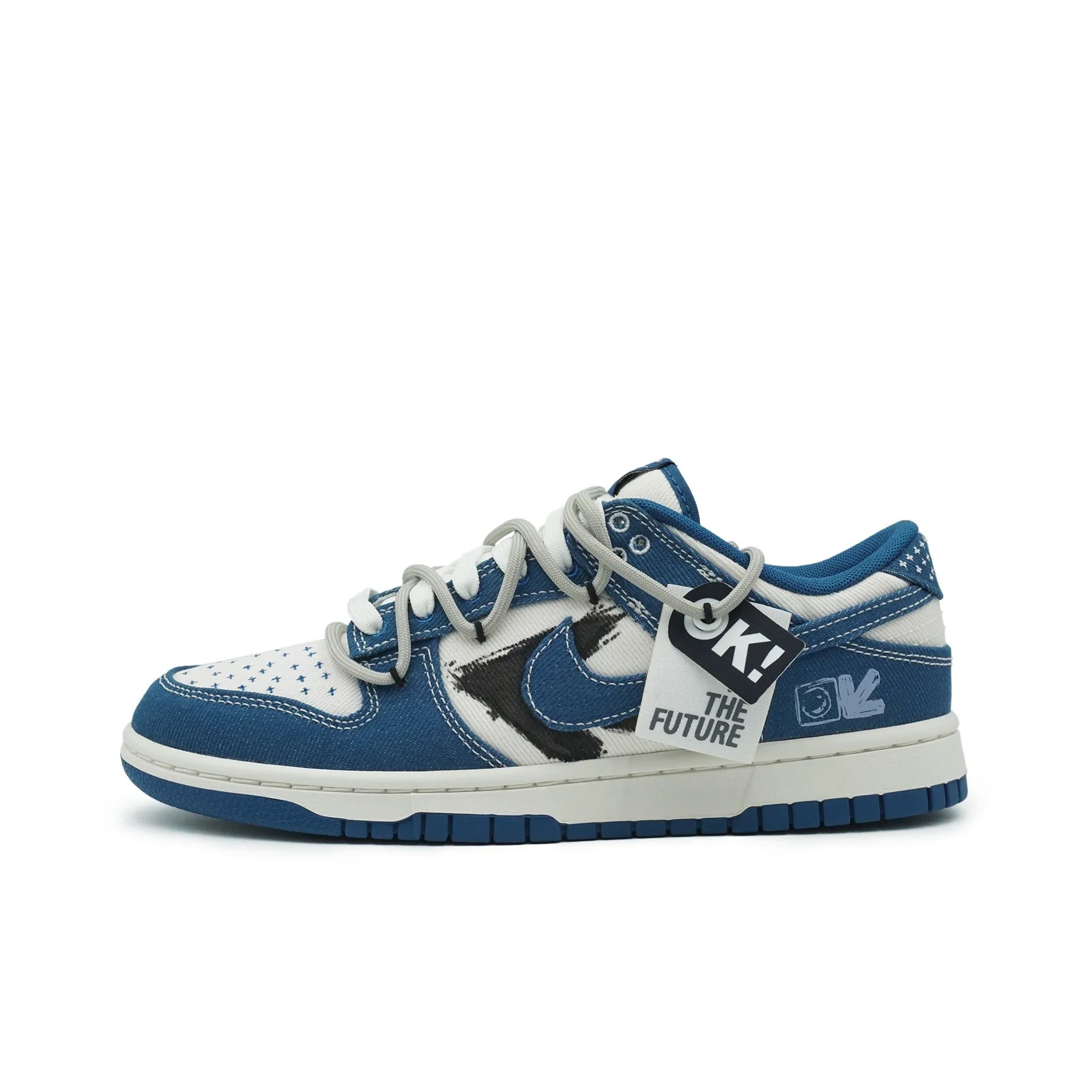 [Custom Blue Jean Rider] Dunk Low Skateboard Shoes Unisex Denim Style