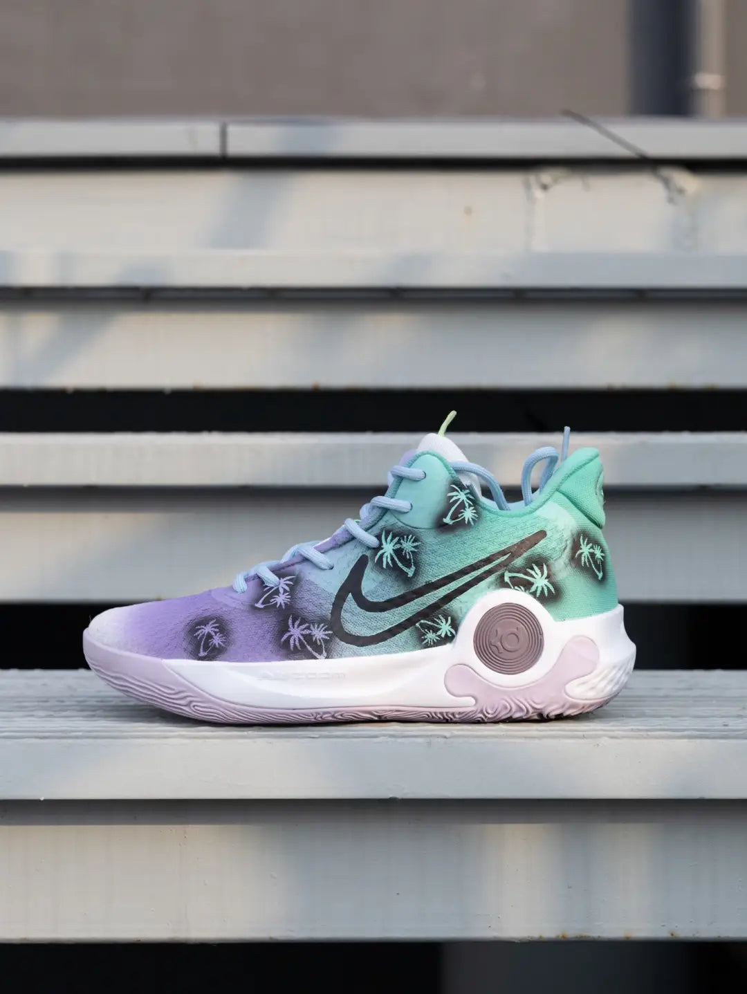[Custom Green and purple coconut tree A]  KD Trey 5 IX Vintage Basketball Shoes Unisex