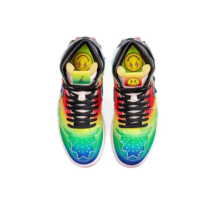 [Custom Rainbow Tie-dye] Air Jordan 1 og High Top Unisex Skateboarding Shoes