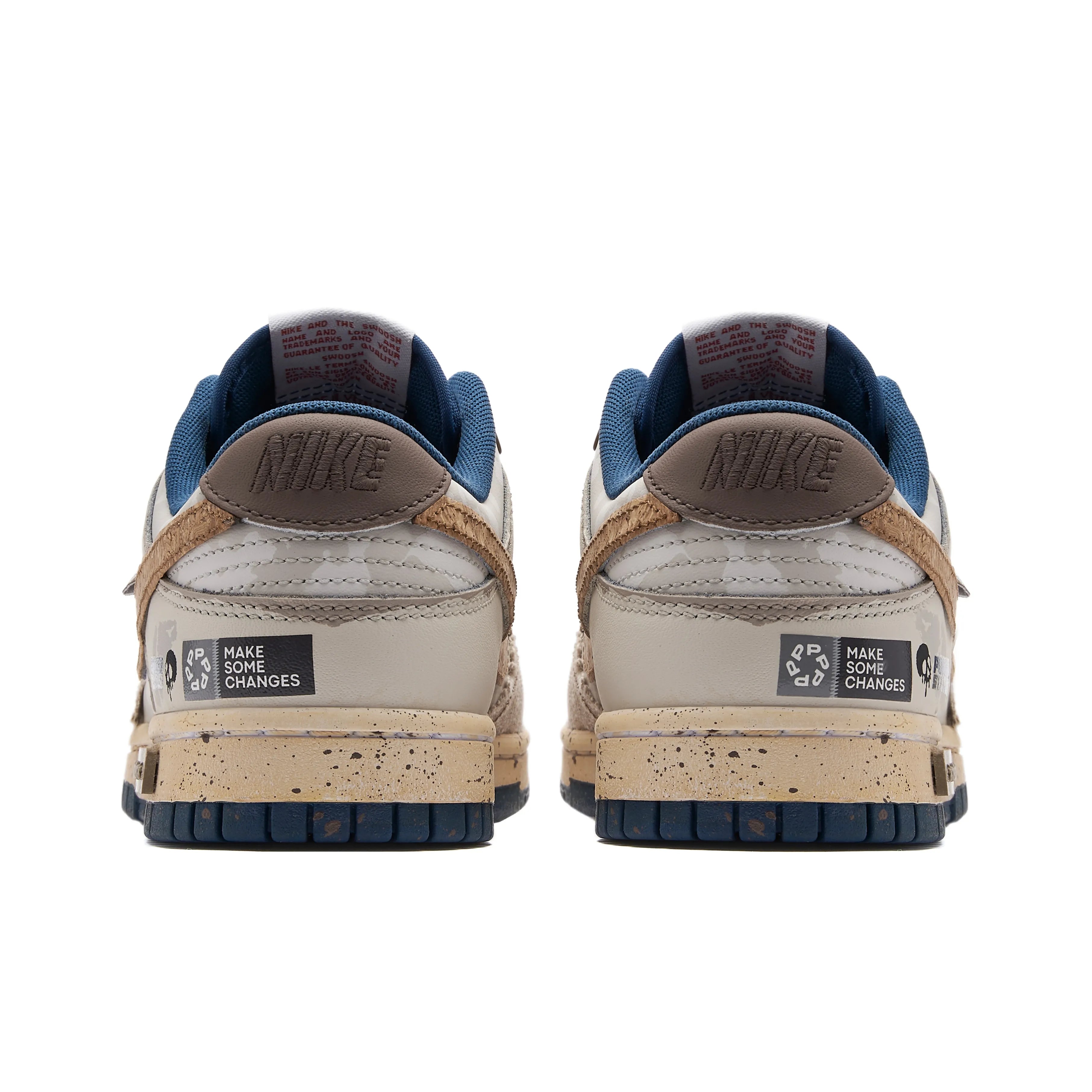[Custom Survival] Dunk Skateboarding Shoes Unisex Low-top Brown/Blue