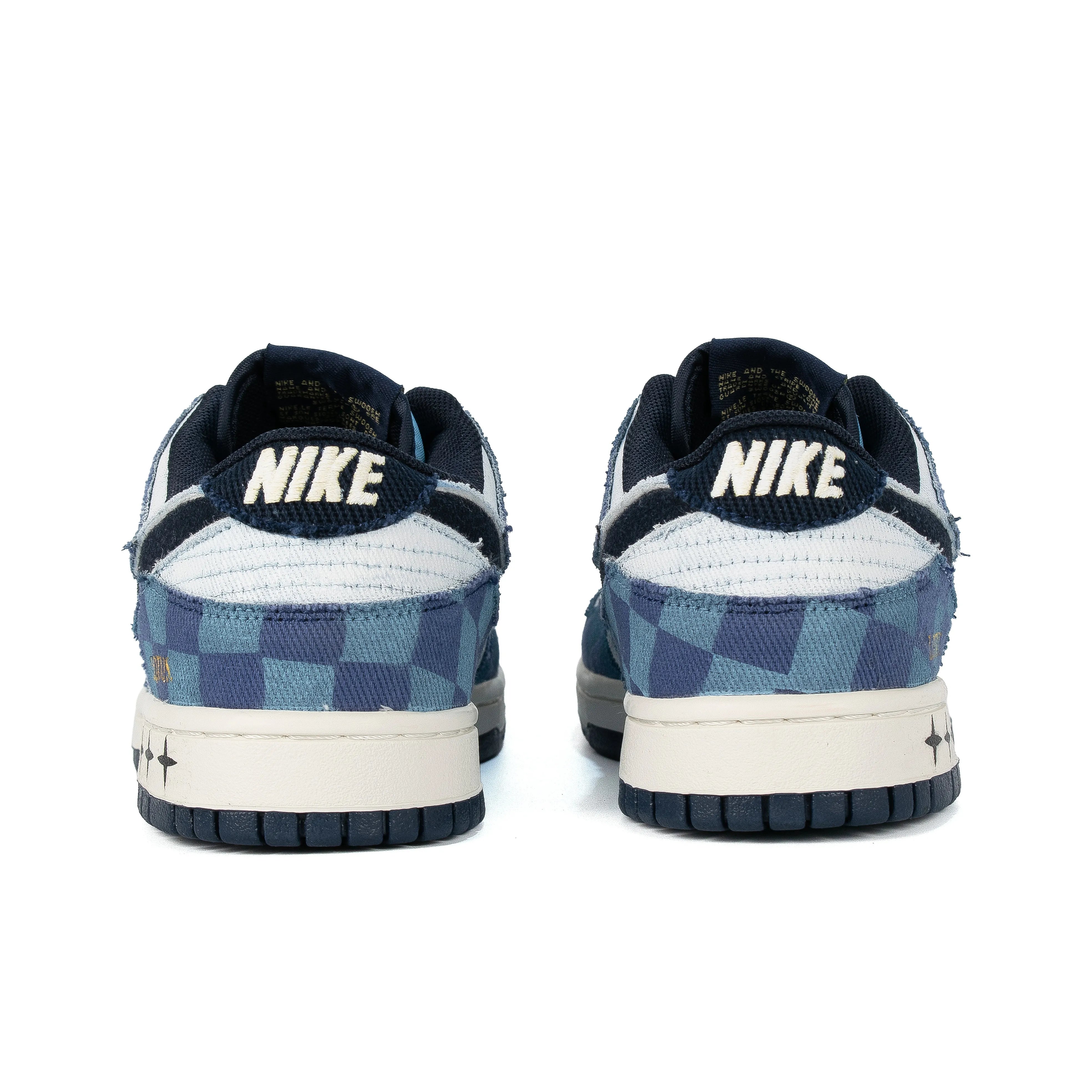 [Custom Deconstructed Check, Vintage Grid] Dunk Low Skateboarding Shoes Unisex Denim Style