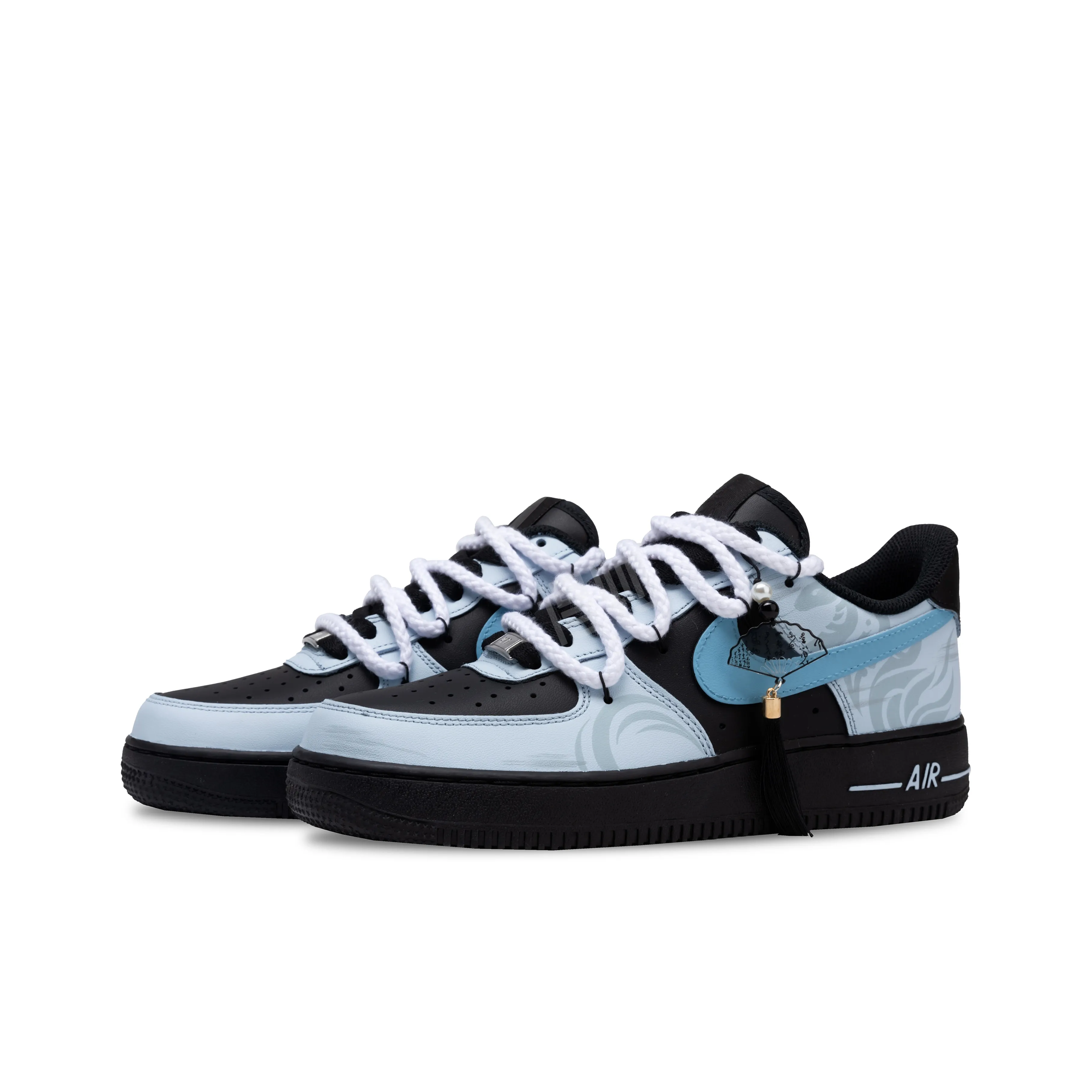 [Custom Azure Serpent & Fan] Air Force 1 Skateboarding Shoes Unisex