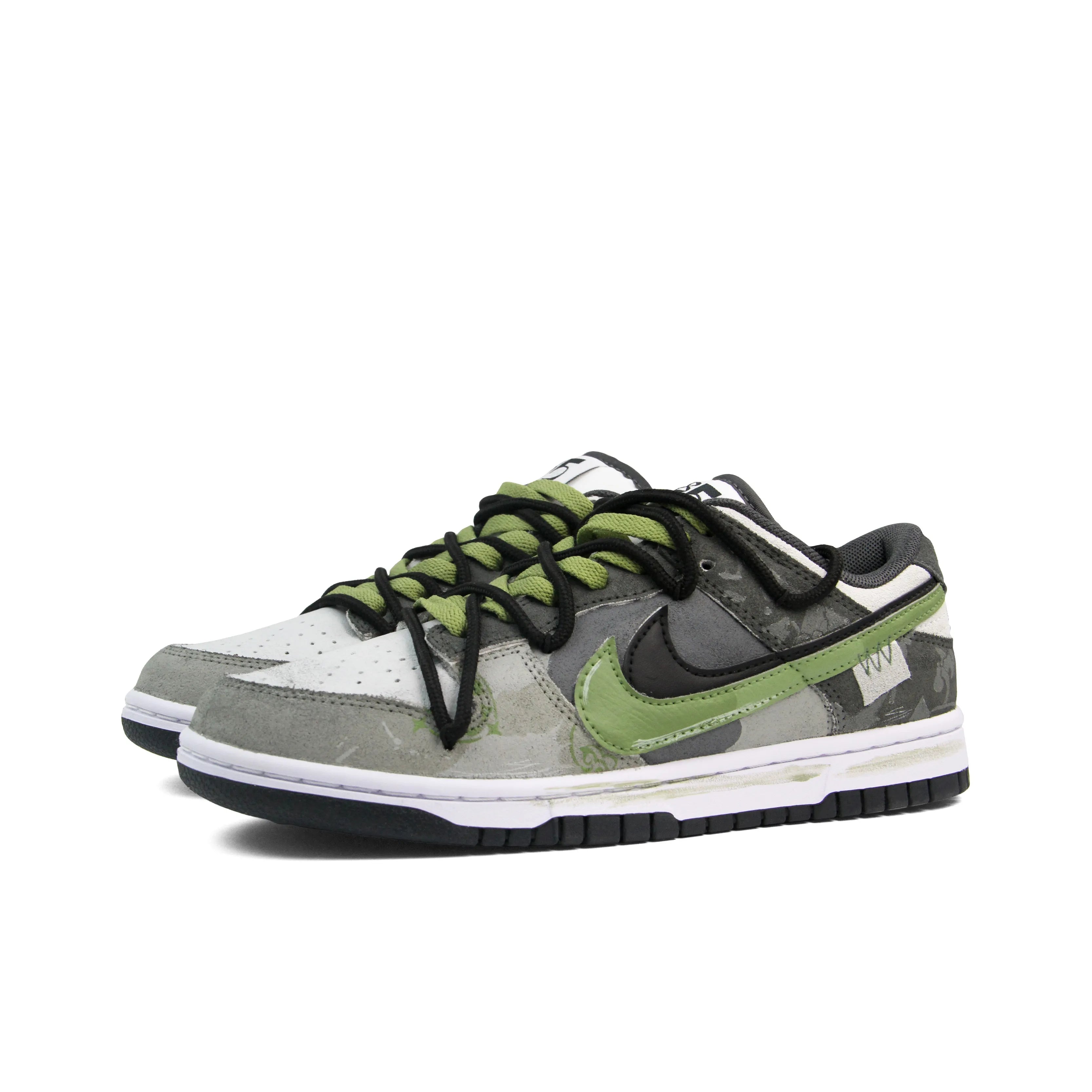 [Custom Veldt Rust] Dunk Skateboarding Shoes Unisex Gray/Green