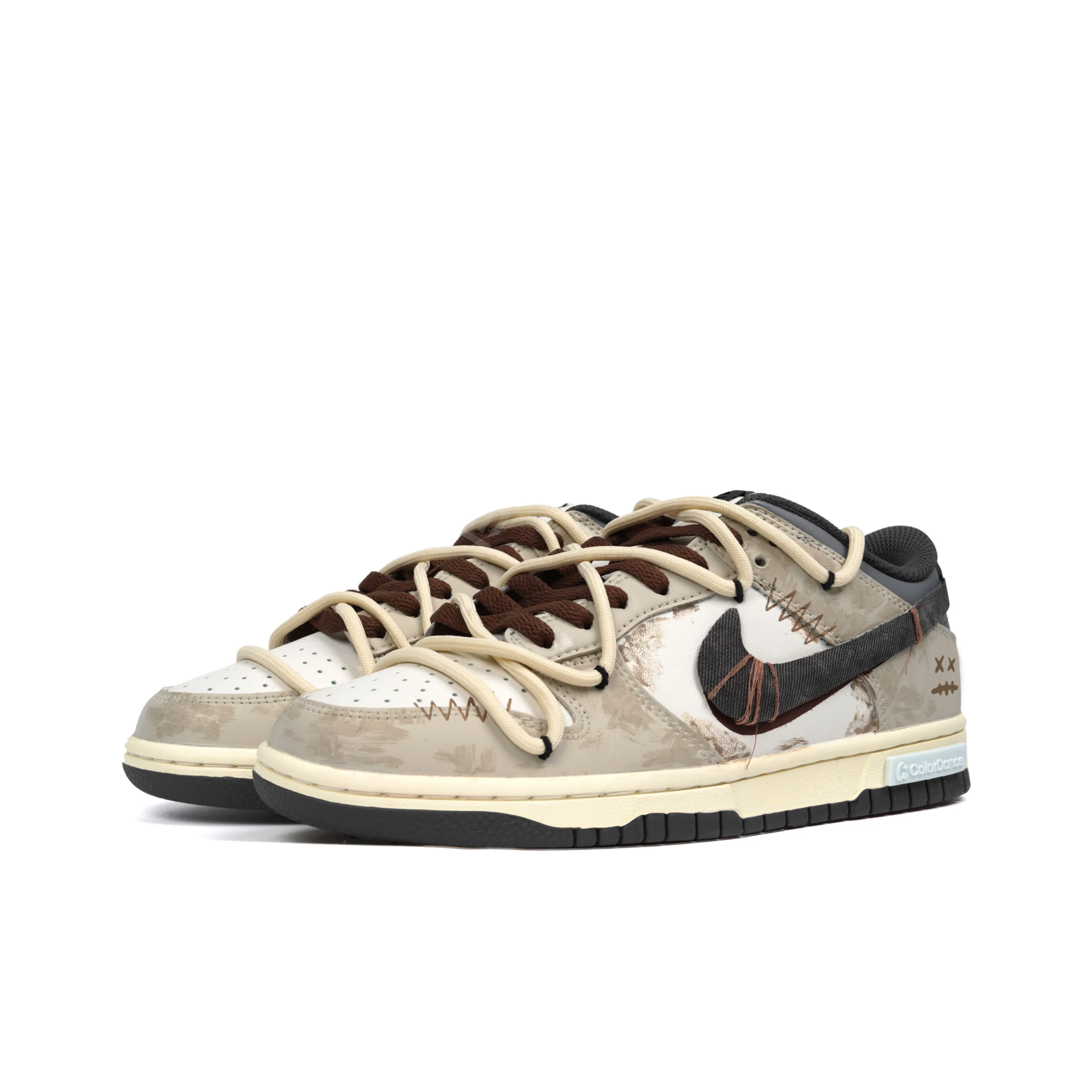 [Custom Street Artists] Dunk Low Skateboard Shoes Unisex Brown/Beige