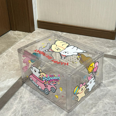 Personalized Graffiti Transparent Custom Shoe Box（Personalized customization required, please contact customer service)