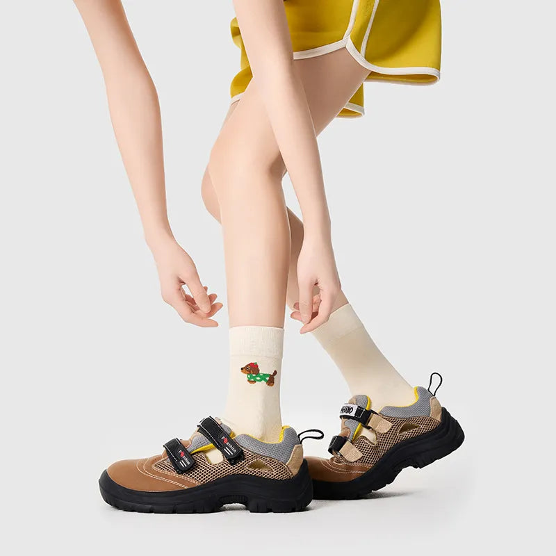 Women's Cotton Sports Socks - 5A Antibacterial Thin Odor, Control Moisture-Wicking Crew Socks (Multi-Pack)