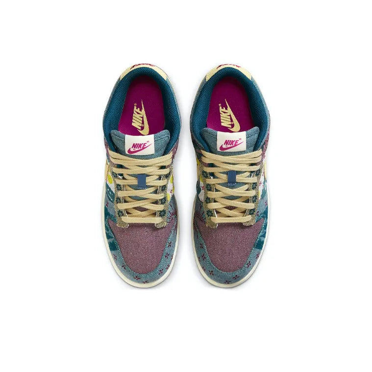 [Custom Lemon Yellow, Small Cashew Flower] Sailcloth Dunk Skateboarding Shoes Unisex