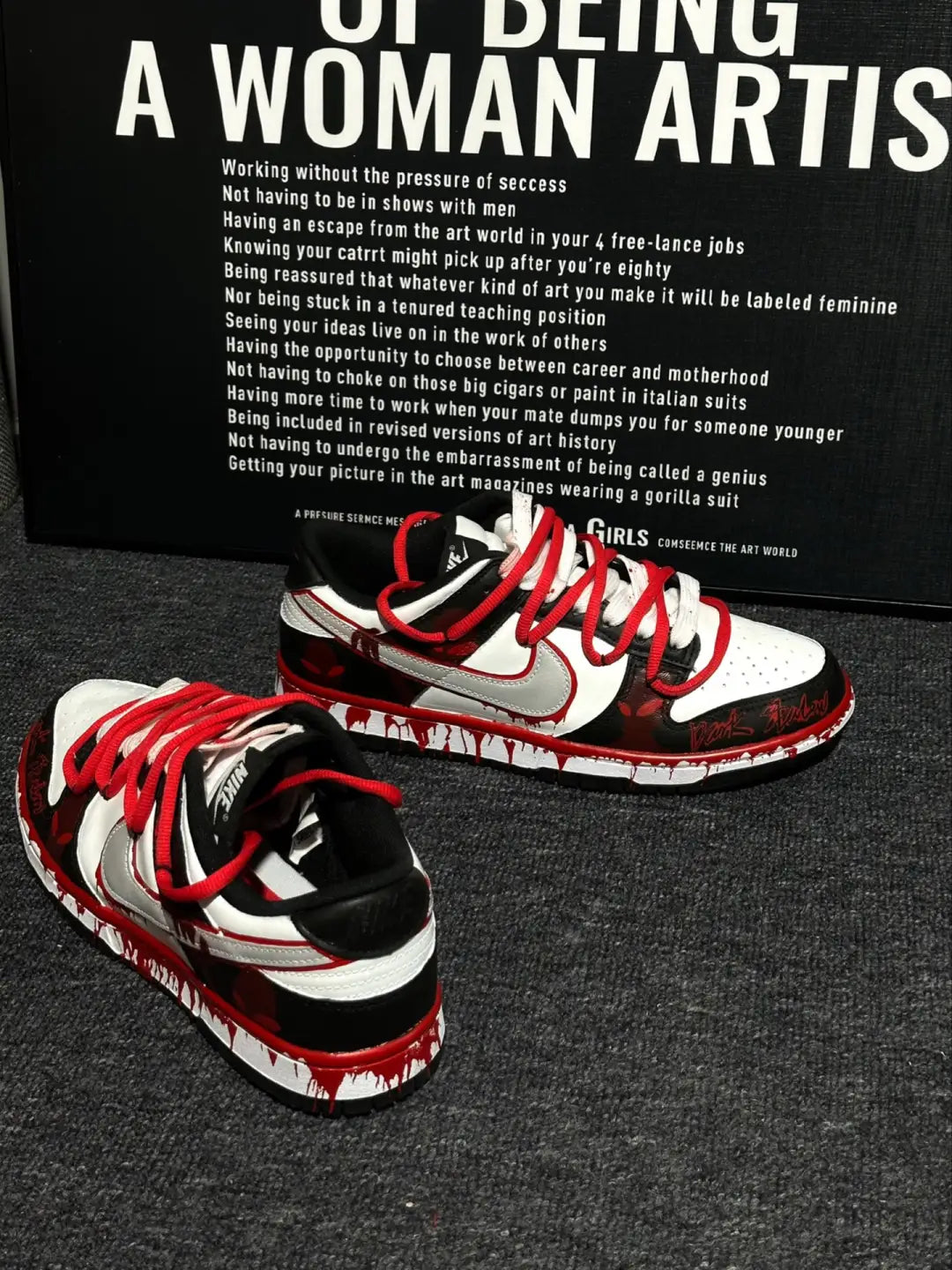 [Custom Male Shadow cult]  Dunk Skateboarding Shoes Unisex Low-top Silver/White