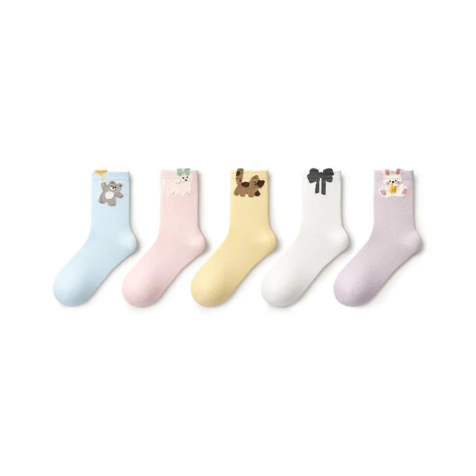 Women's Cotton Sports Socks - 5A Antibacterial Thin Odor, Control Moisture-Wicking Crew Socks (Multi-Pack)