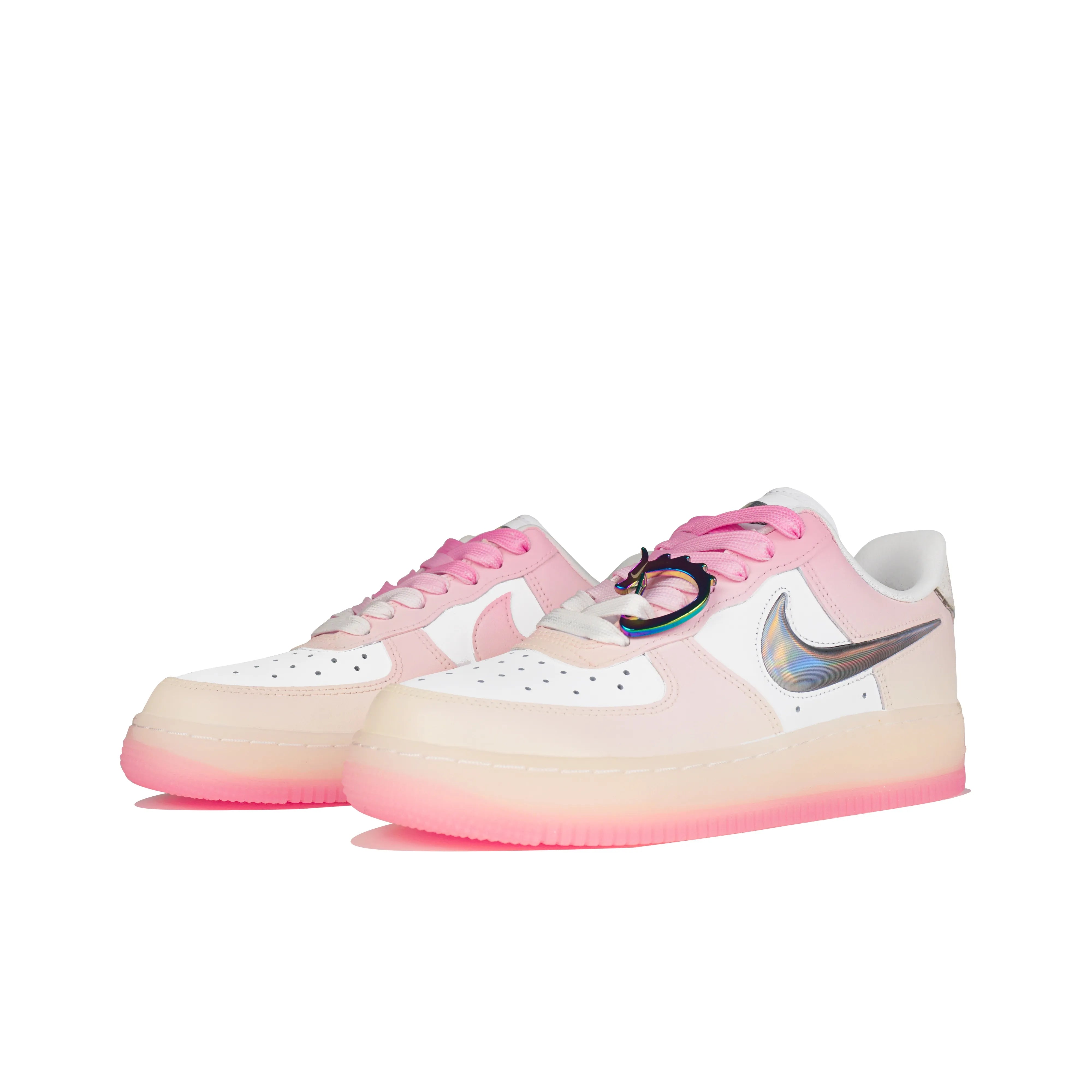 [Custom Rainbow Fudge, Ombré Dip-Dye, Jelly Sole] Air Force 1 Skateboarding Shoes Women's