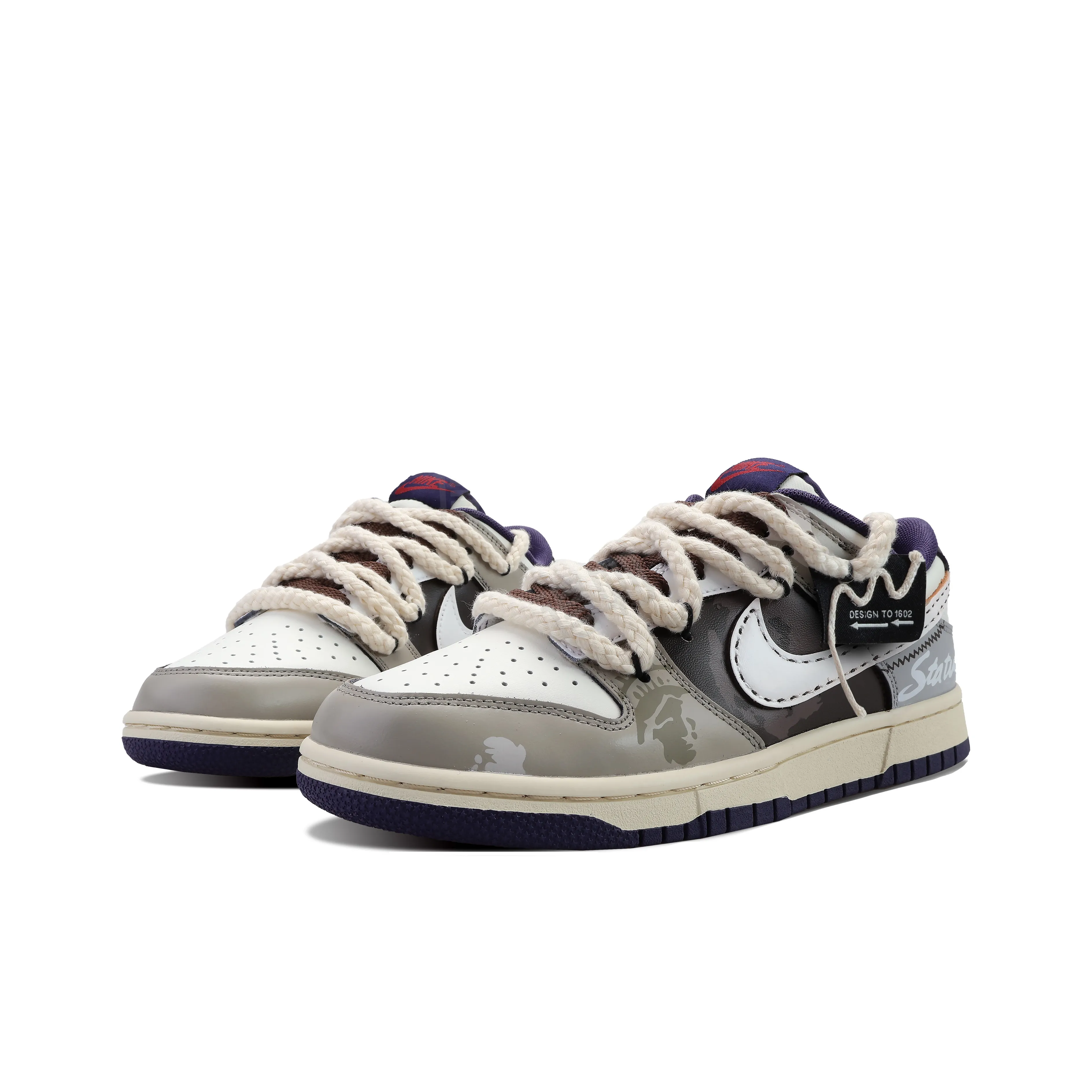[Custom Wilderness] Dunk Skateboarding Shoes Unisex Gray/Brown