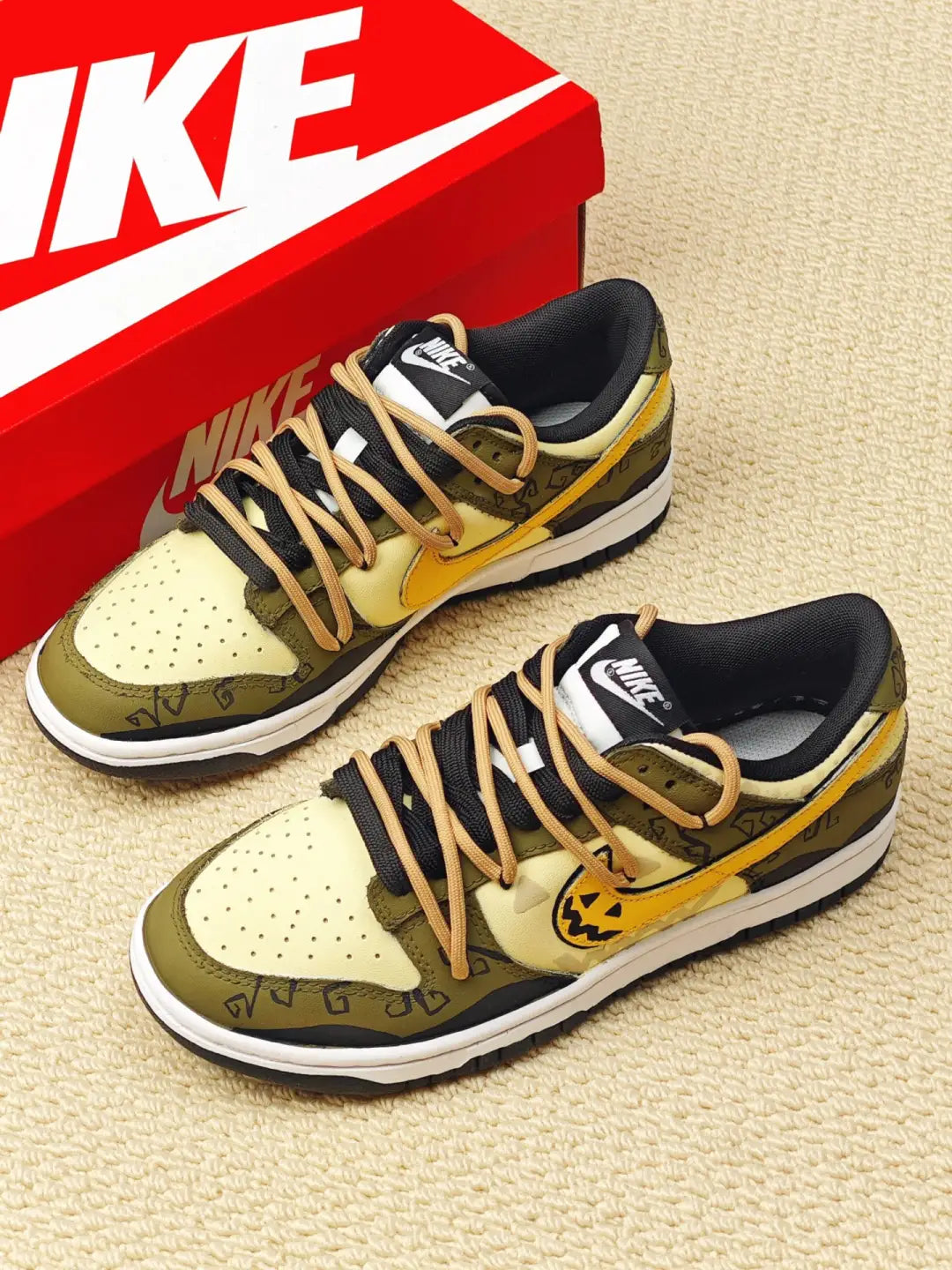 [Custom Mistblack Cat] Dunk Skateboarding Shoes Unisex Low-top Green