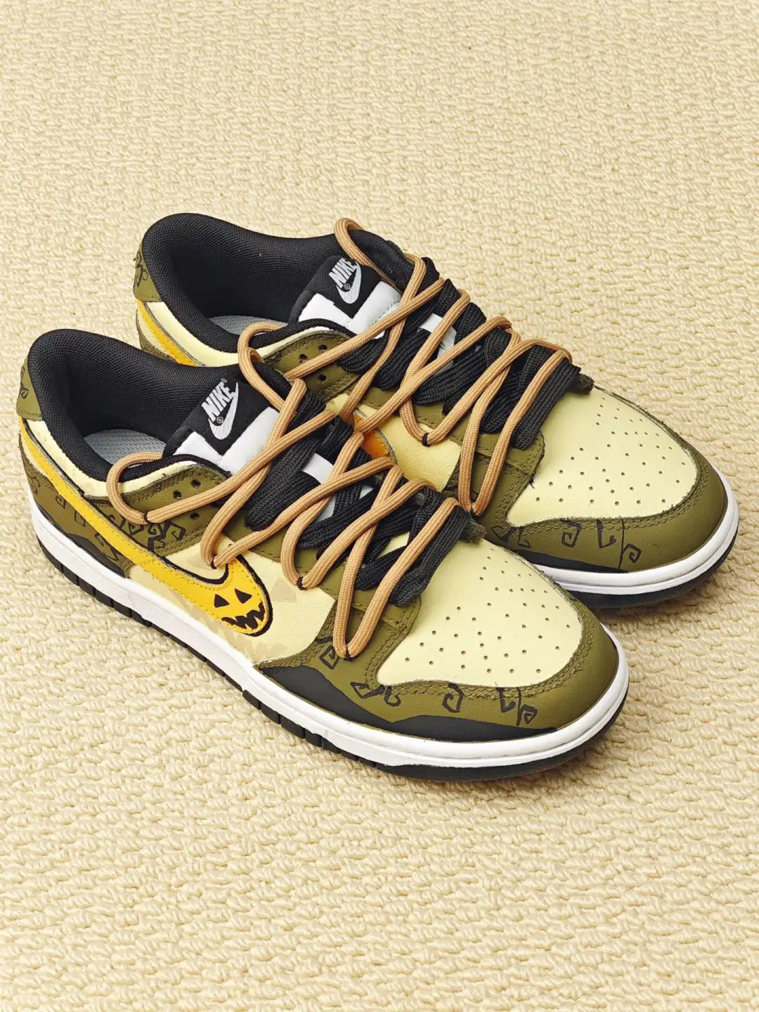 [Custom Mistblack Cat] Dunk Skateboarding Shoes Unisex Low-top Green