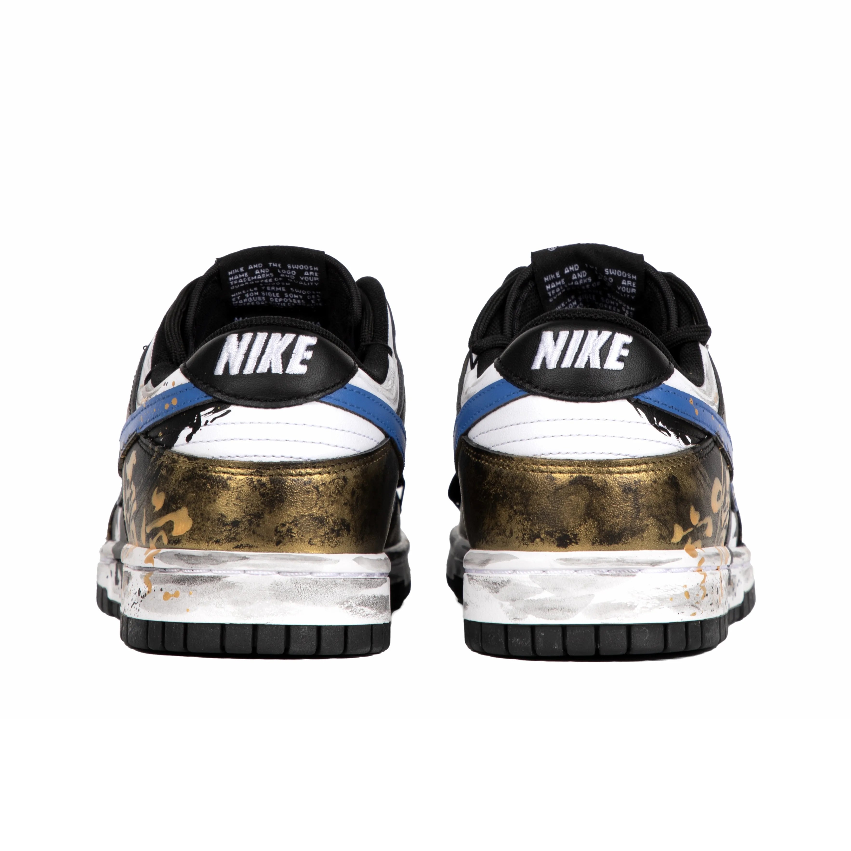 [Custom Ruyi Jingu Bang] Dunk Black Myth Goku Skateboarding Shoes Unisex Black and Gold