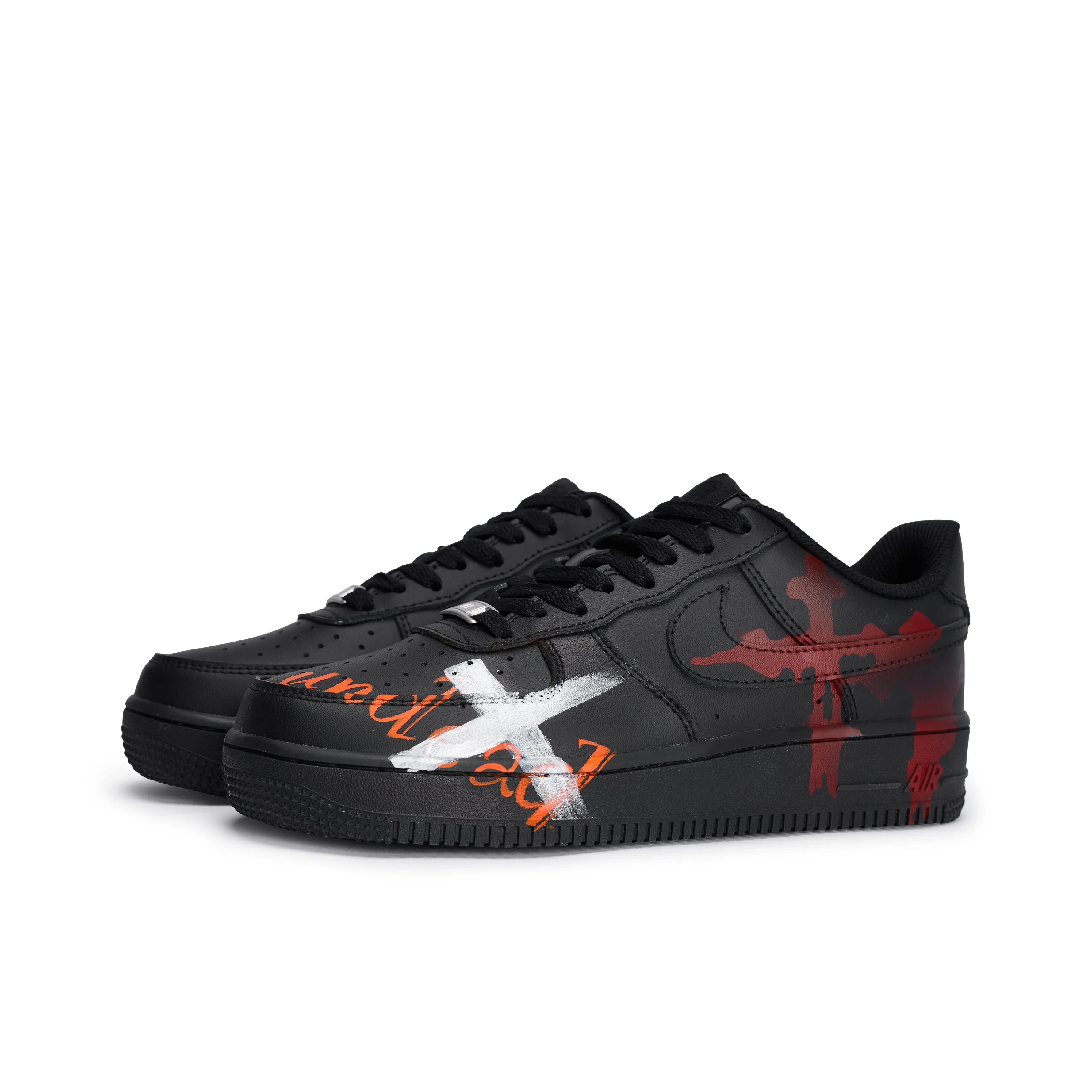 [Customized Shadow of Soul's Extinction] Air Force 1 Low-top Shoes Unisex Black/Graffiti