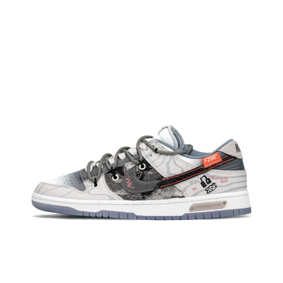 [Custom Country Music] Dunk Skateboarding Shoes Unisex Gray/Beige