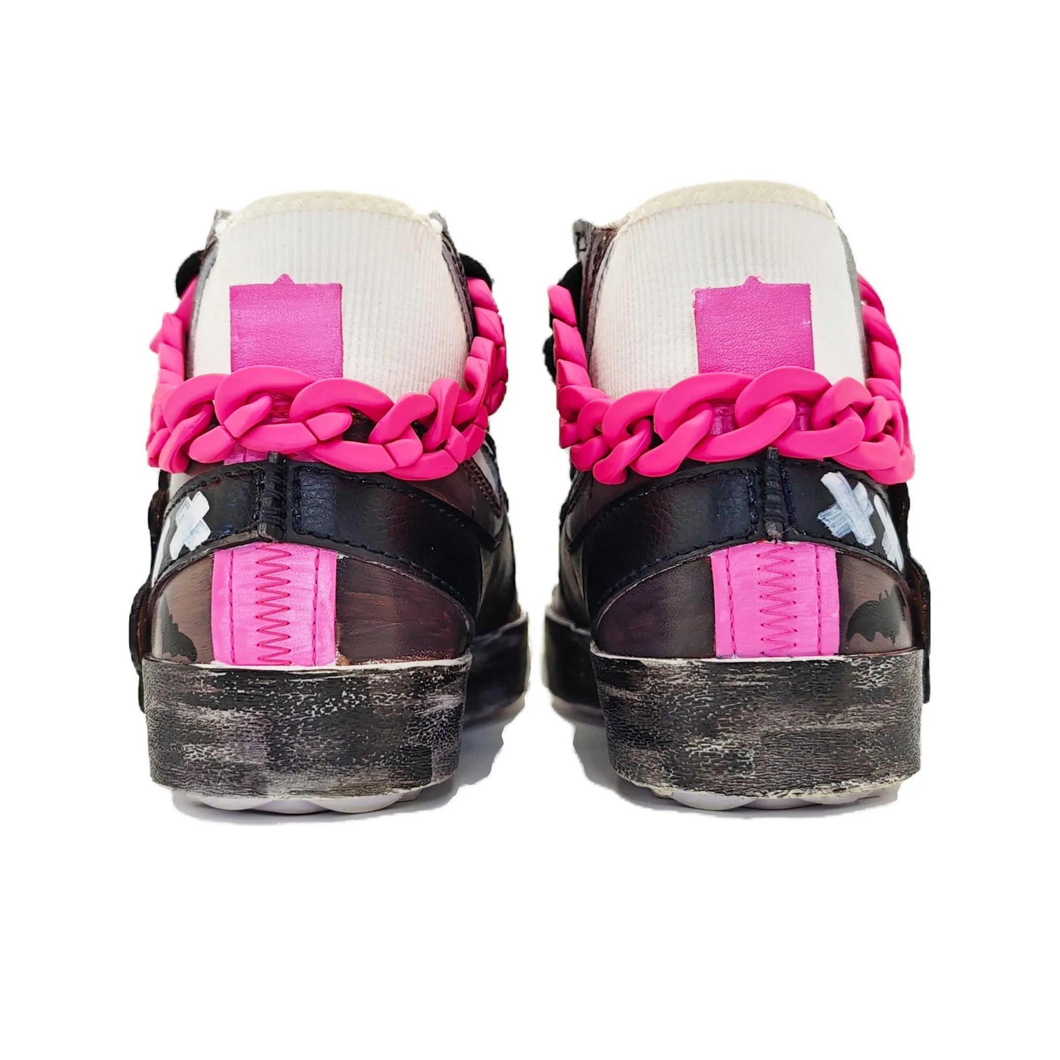 [Custom All Week] Blazer 77 Jumbo High Top Unisex Skateboarding Shoes Black/Pink