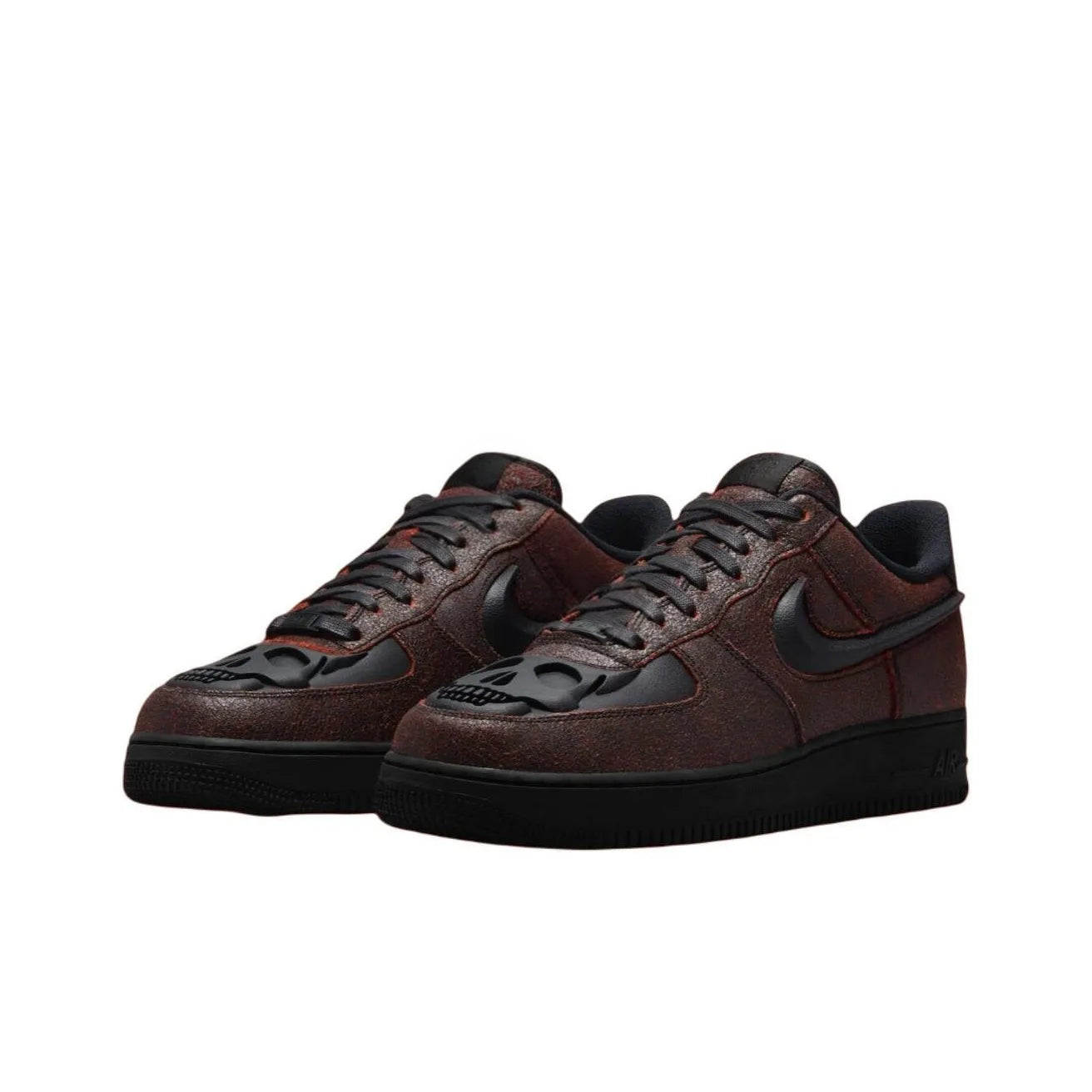 [Custom Skull] Air Force 1 Skateboarding Shoes Unisex Black/Red