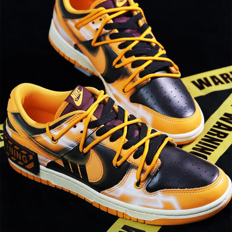 [Custom Yellow Warning] Dunk Low Skateboard Shoes Unisex Yellow