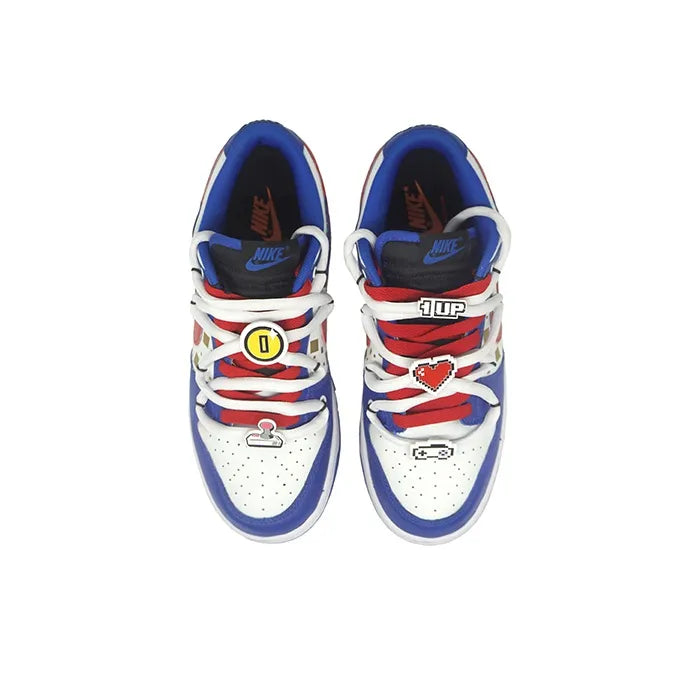 [Custom Game Console on Shoes] Dunk Low Skateboard Shoes Unisex Blue