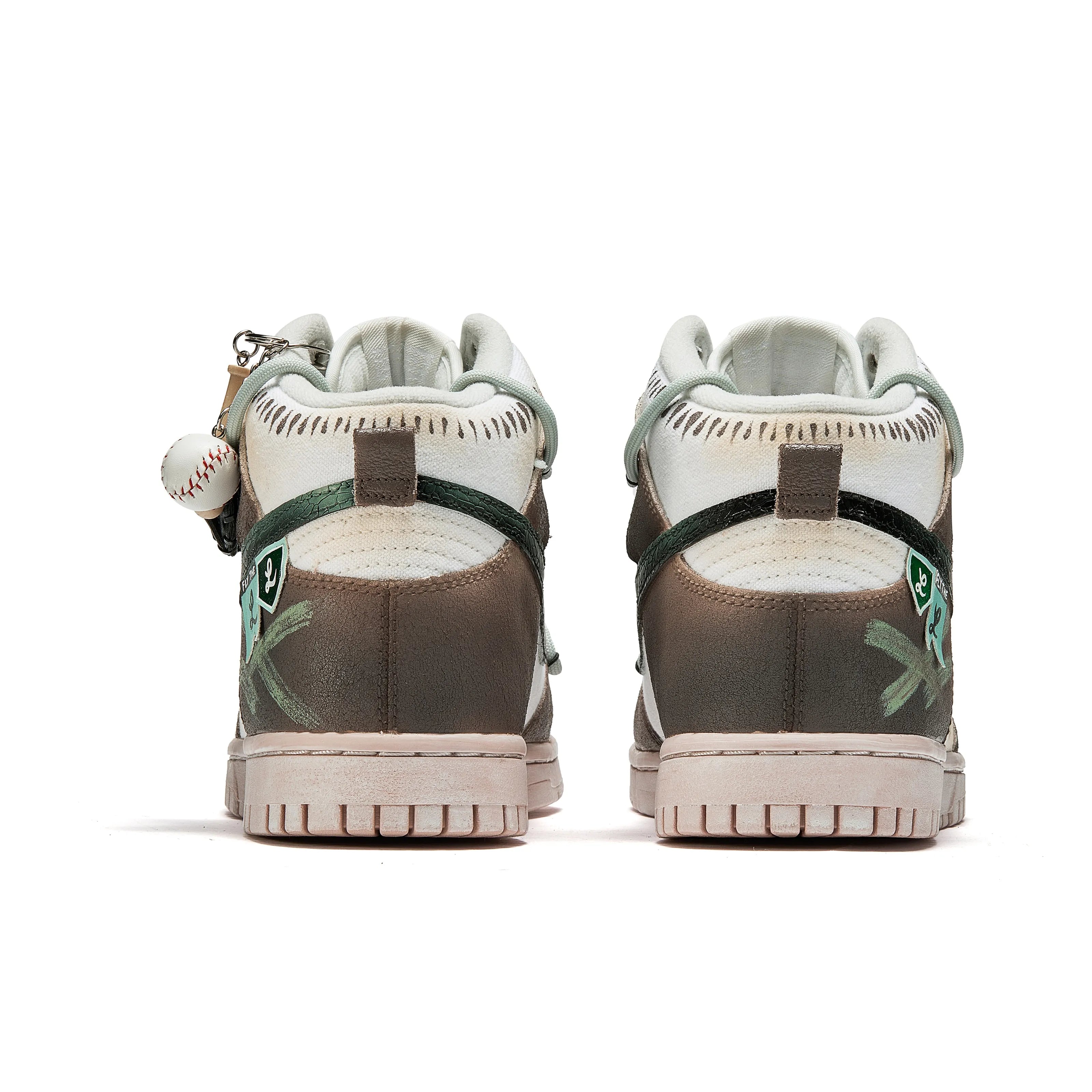 [Custom Baseball League] Dunk High-top Skateboarding Shoes Unisex Brown