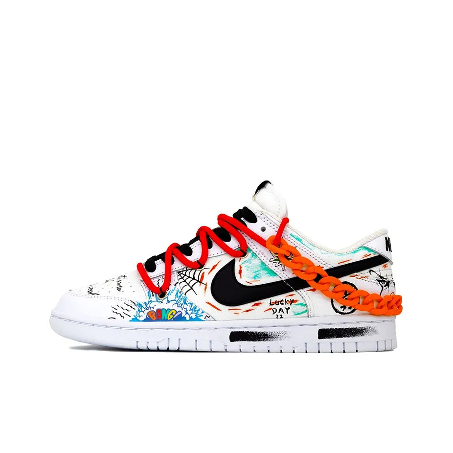 [Customized Joker/Hand-drawn Graffiti] Air Force 1 Shoes Unisex Asymmetrical Pattern Style