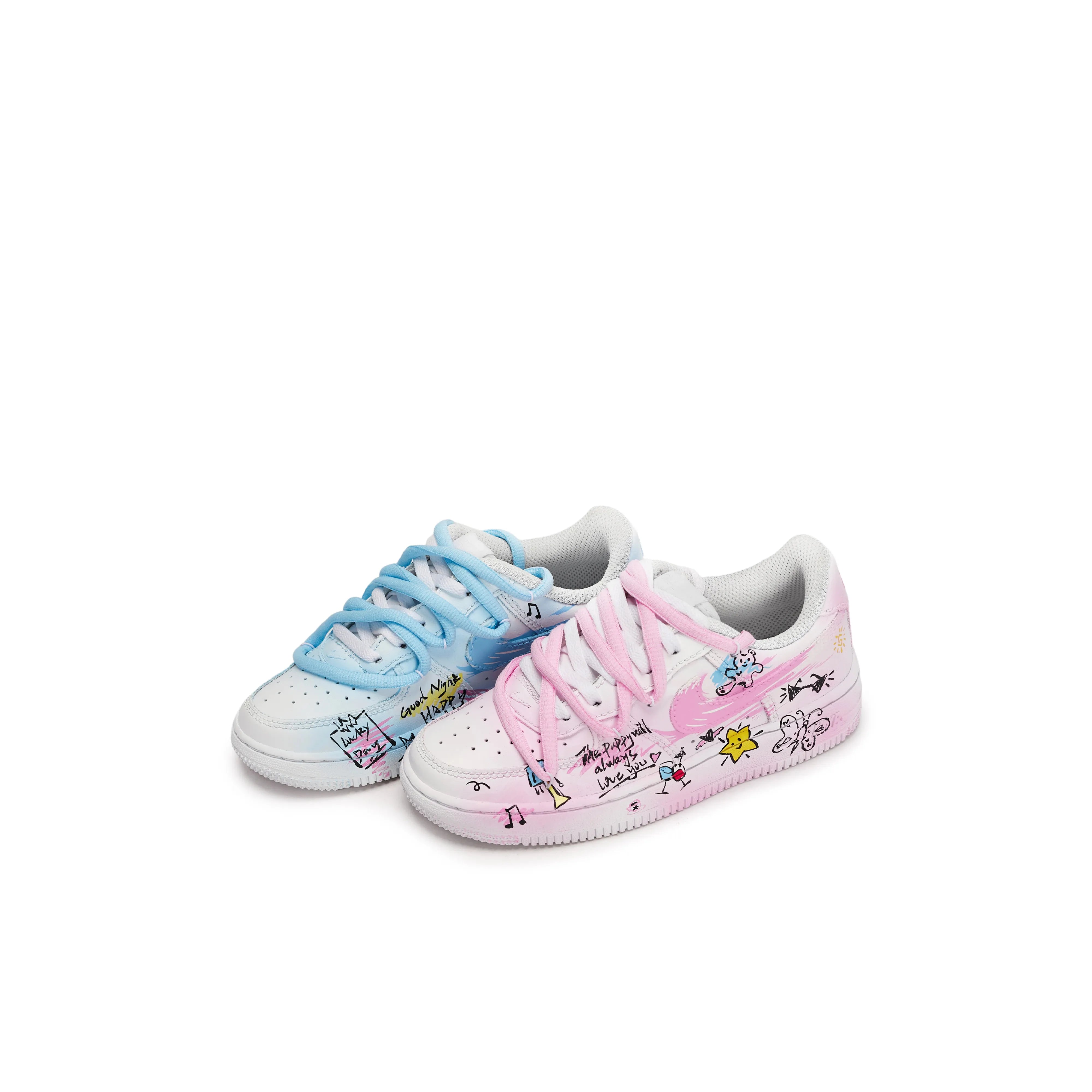 [Custom Party Land/Spilt Color] Air Force 1 Skateboard Shoes For Children Unisex