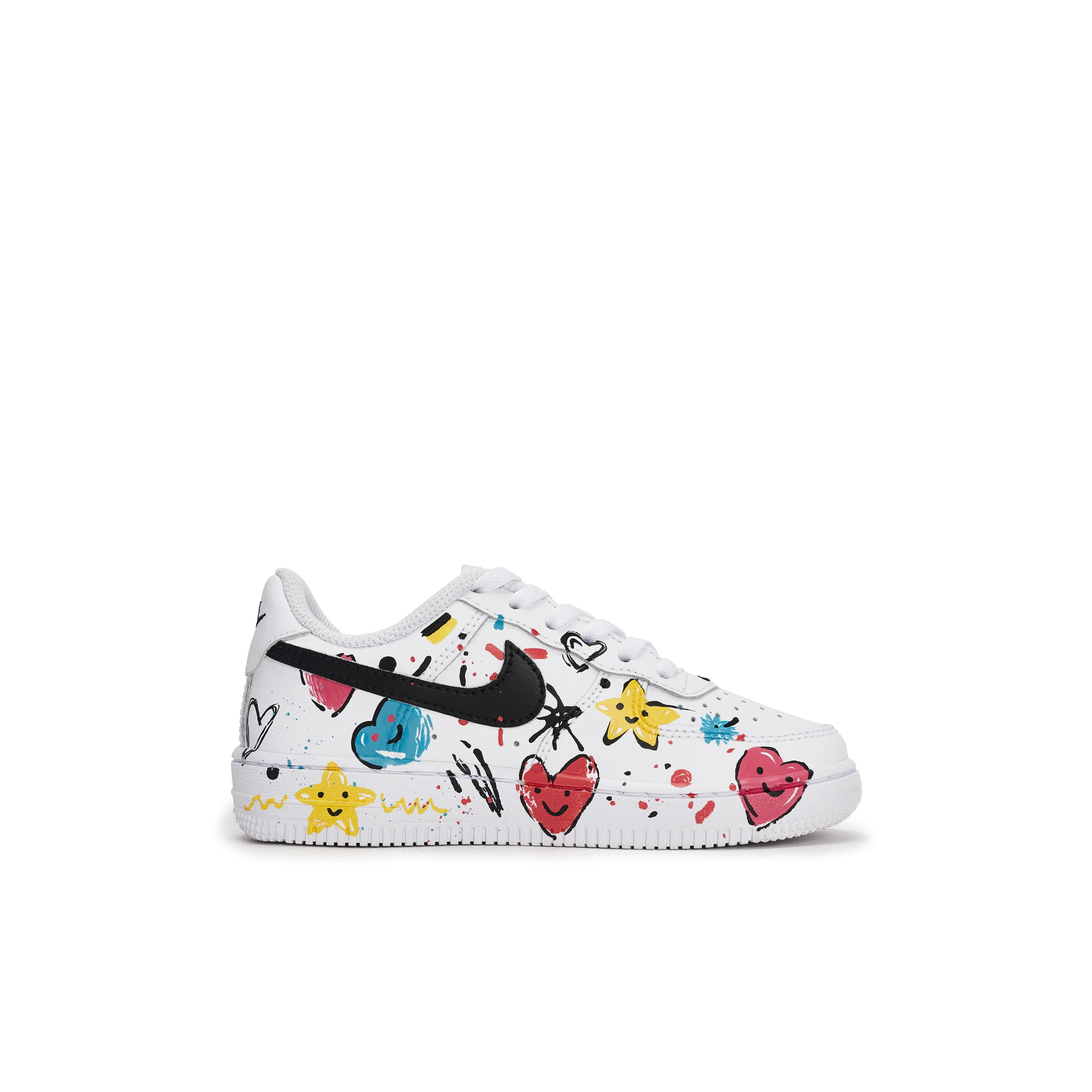 [Custom Love Bubbles] Air Force 1 Skateboard Shoes For Children Unisex