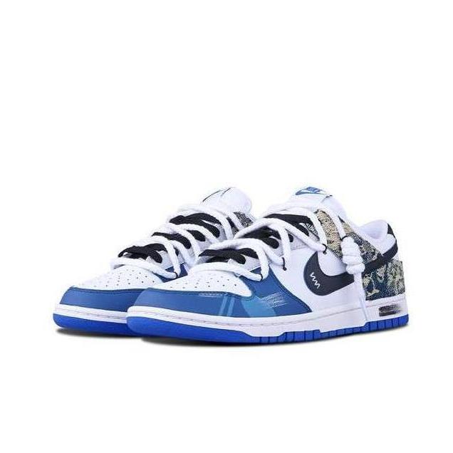 [Custom Indigo Trail] Dunk Low Skateboarding Shoes Unisex Denim Style