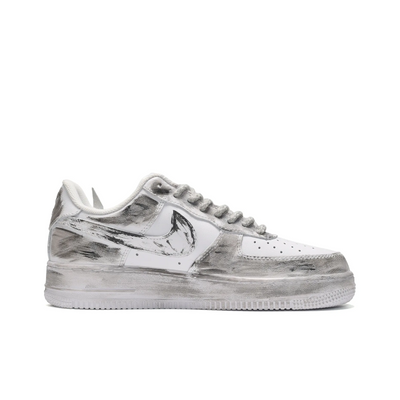 [Customized Snakeskin Pattern/Skull] Air Force 1 Low-top Shoes Unisex Grafiti Grey/White