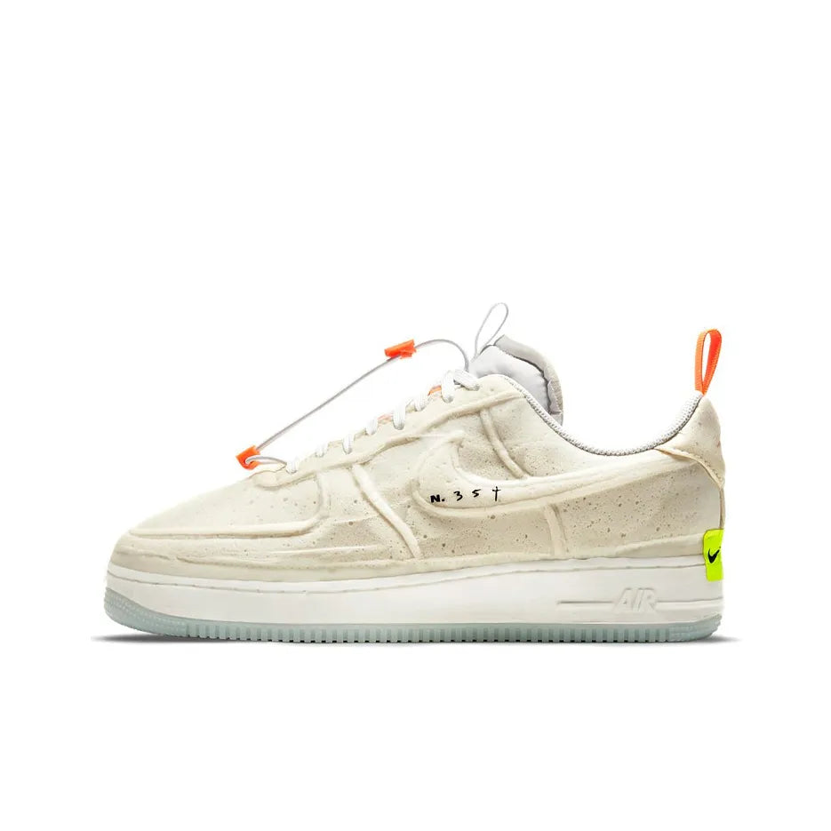 [Custom Postal Ghost] Air Force 1 Skateboarding Shoes Unisex Low-top Beige/White