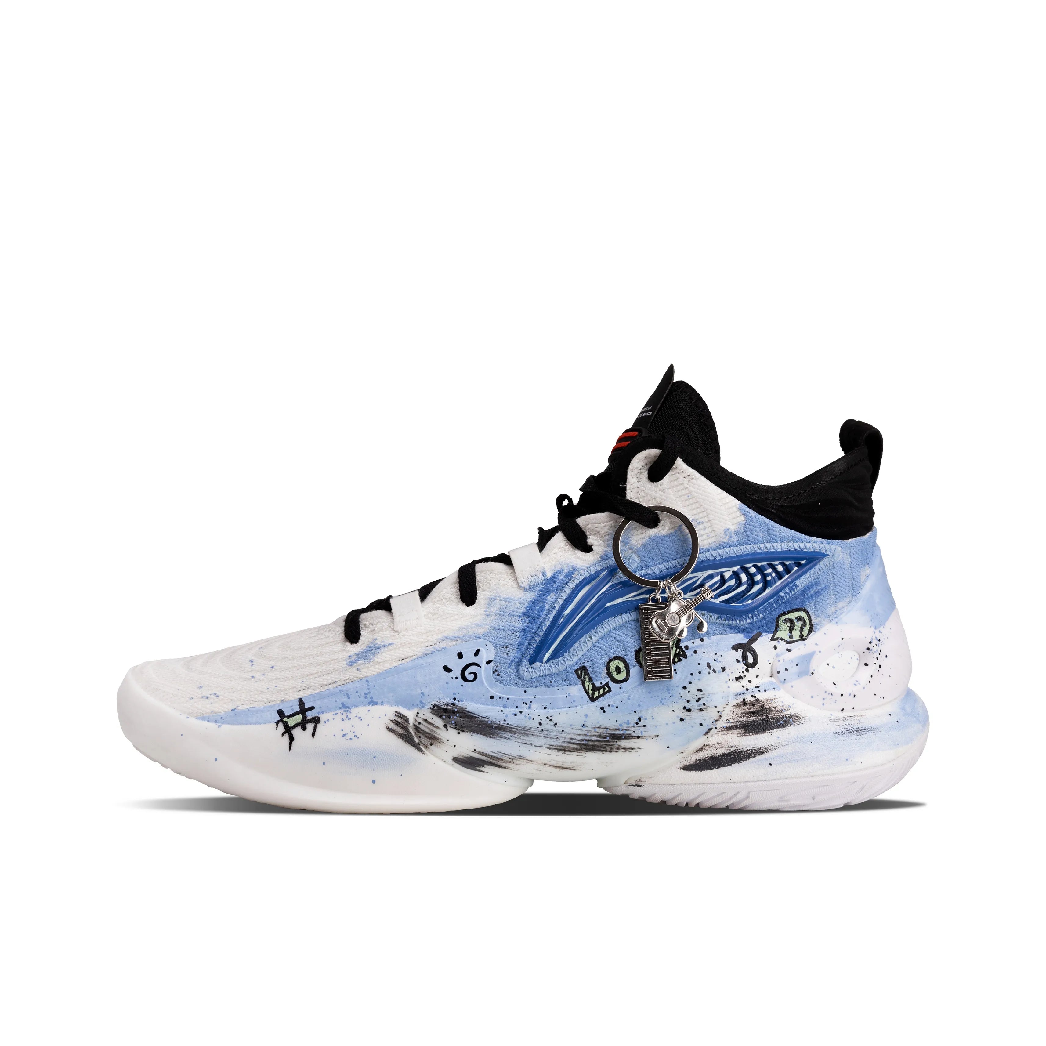 [Blue Graffiti] Custom Street LiNing Men's Basketball Shoes