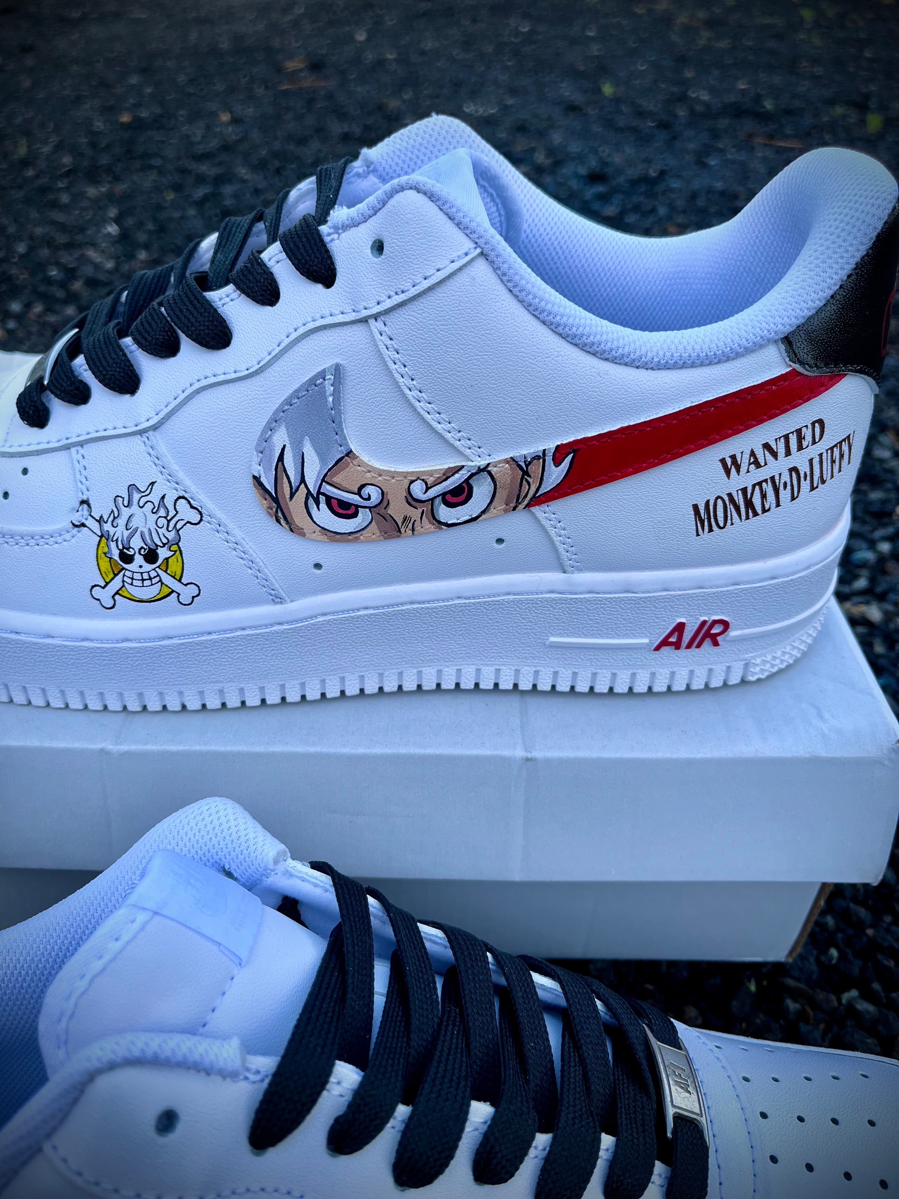 [Custom Luffy gear 5 Vs Zoro King of Hell One piece] Air Force 1 Skateboarding Shoes Unisex