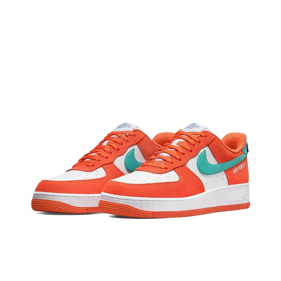[Custom Athletic Club] Air Force 1 Skateboarding Shoes Unisex Orange/Green/White