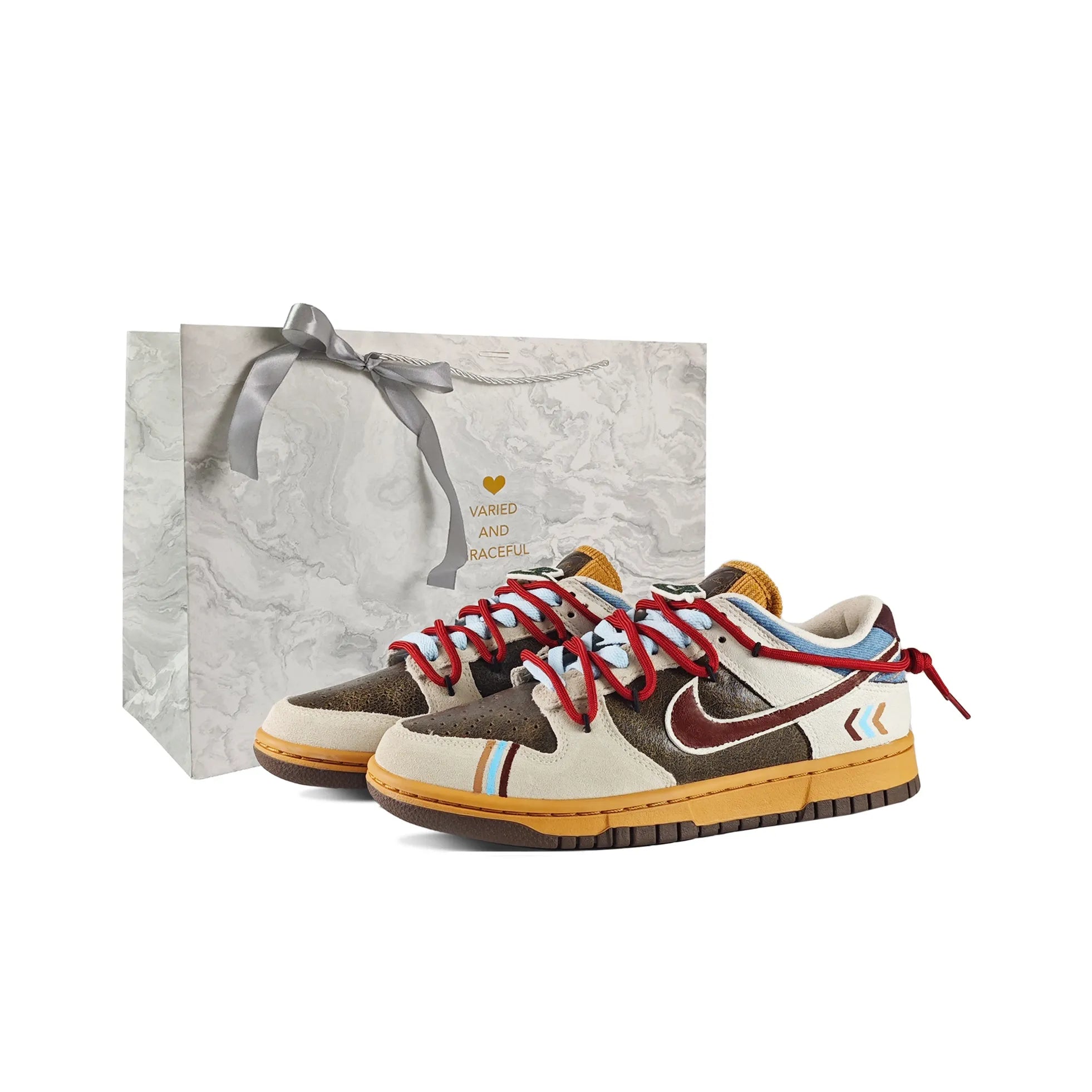 [Custom Retro Brown] Dunk Low Skateboard Shoes Unisex Brown/Beige