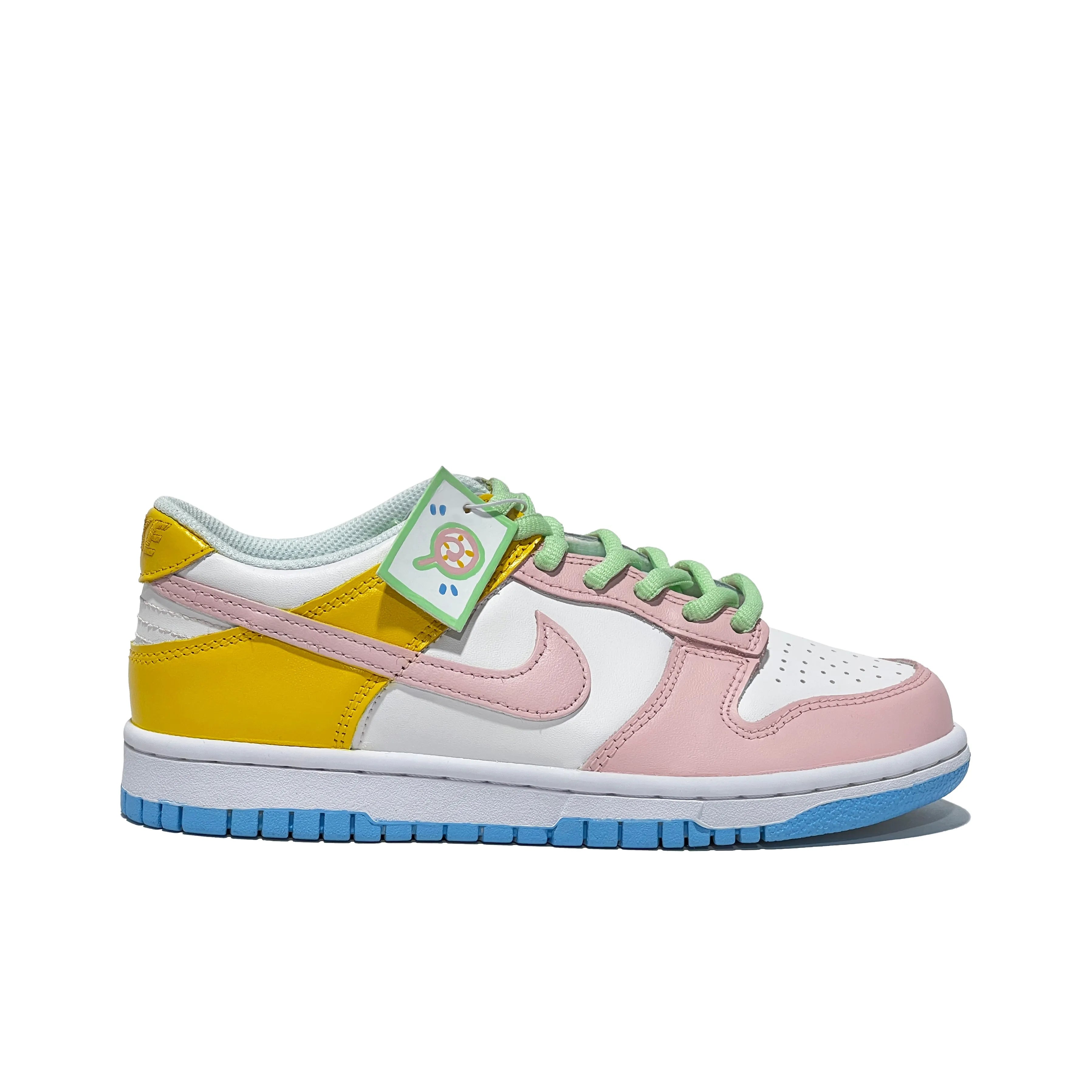 [Custom Candy] Dunk Skateboarding Shoes Unisex Low-top Green/Pink
