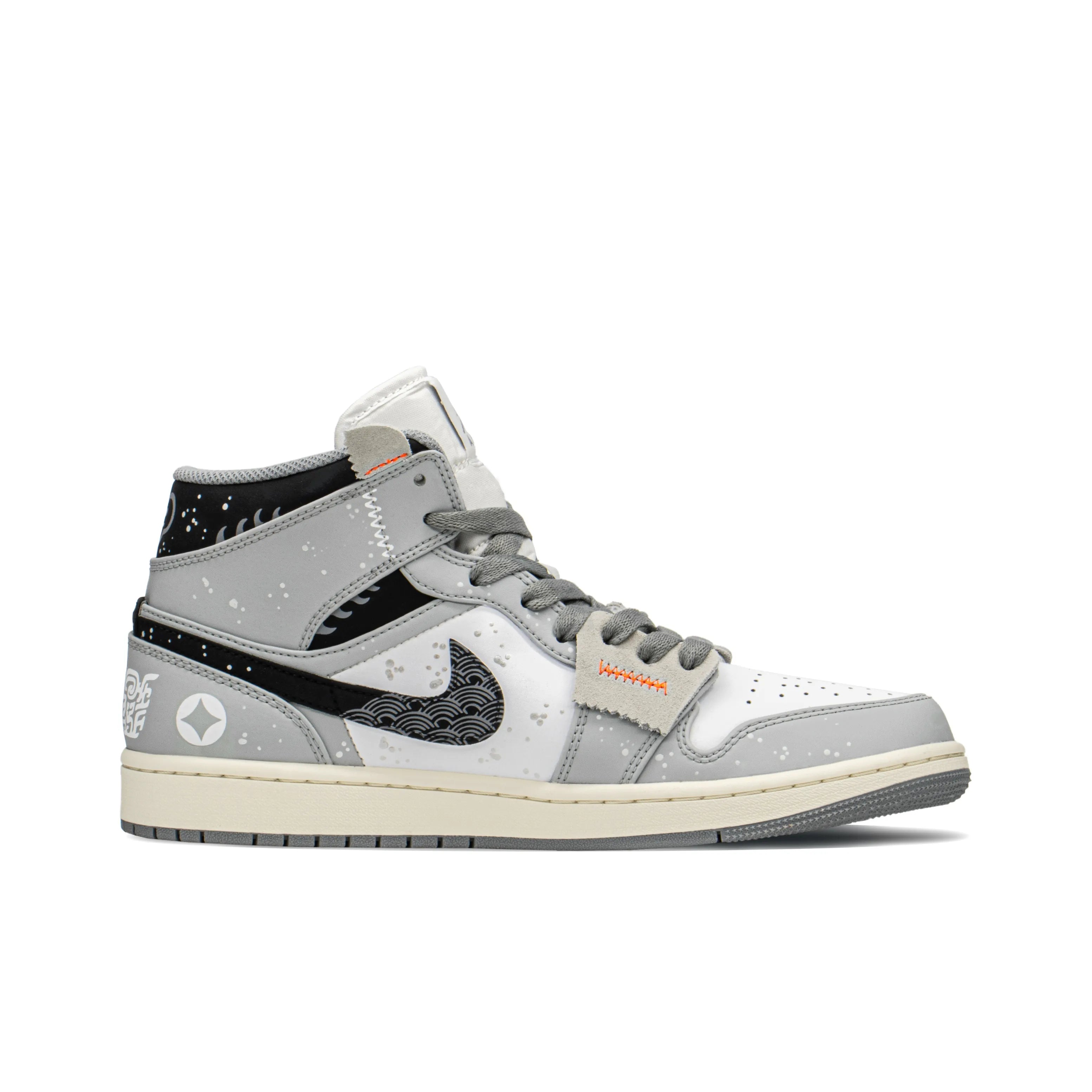 [Custom Chinese Mythology - Pixiu ] Air Jordan 1 Mid - Top Skateboarding Shoes Unisex