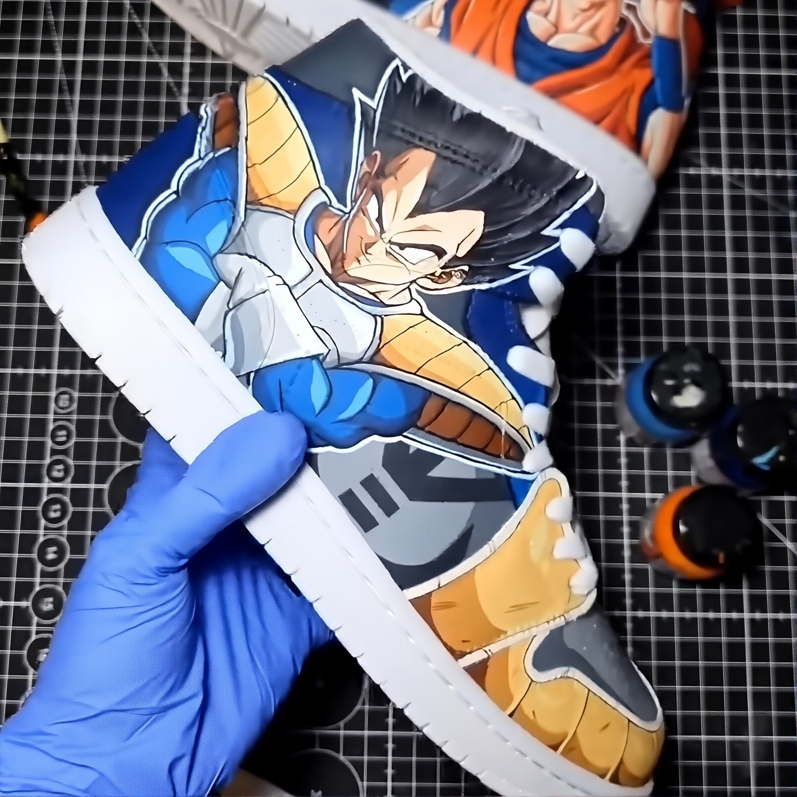 [Custom The Strongest form of Saiyan] Air Jordan 1 Mid Skateboarding Shoes Unisex