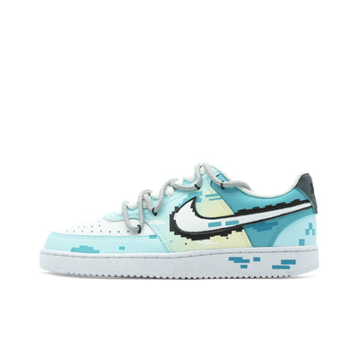 [Custom Pixelated Time] Court Vision 1 Skateboarding Shoes Unisex Cyan