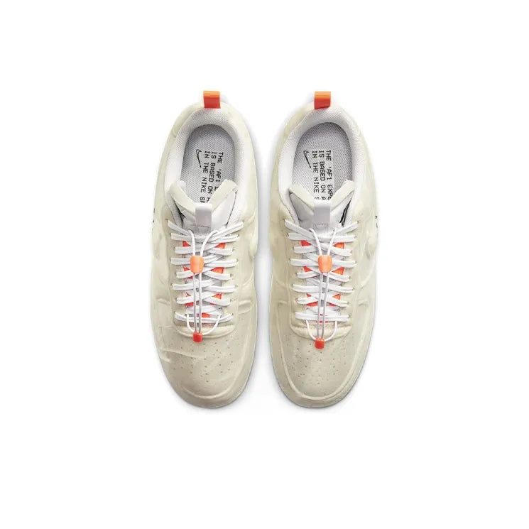 [Custom Postal Ghost] Air Force 1 Skateboarding Shoes Unisex Low-top Beige/White